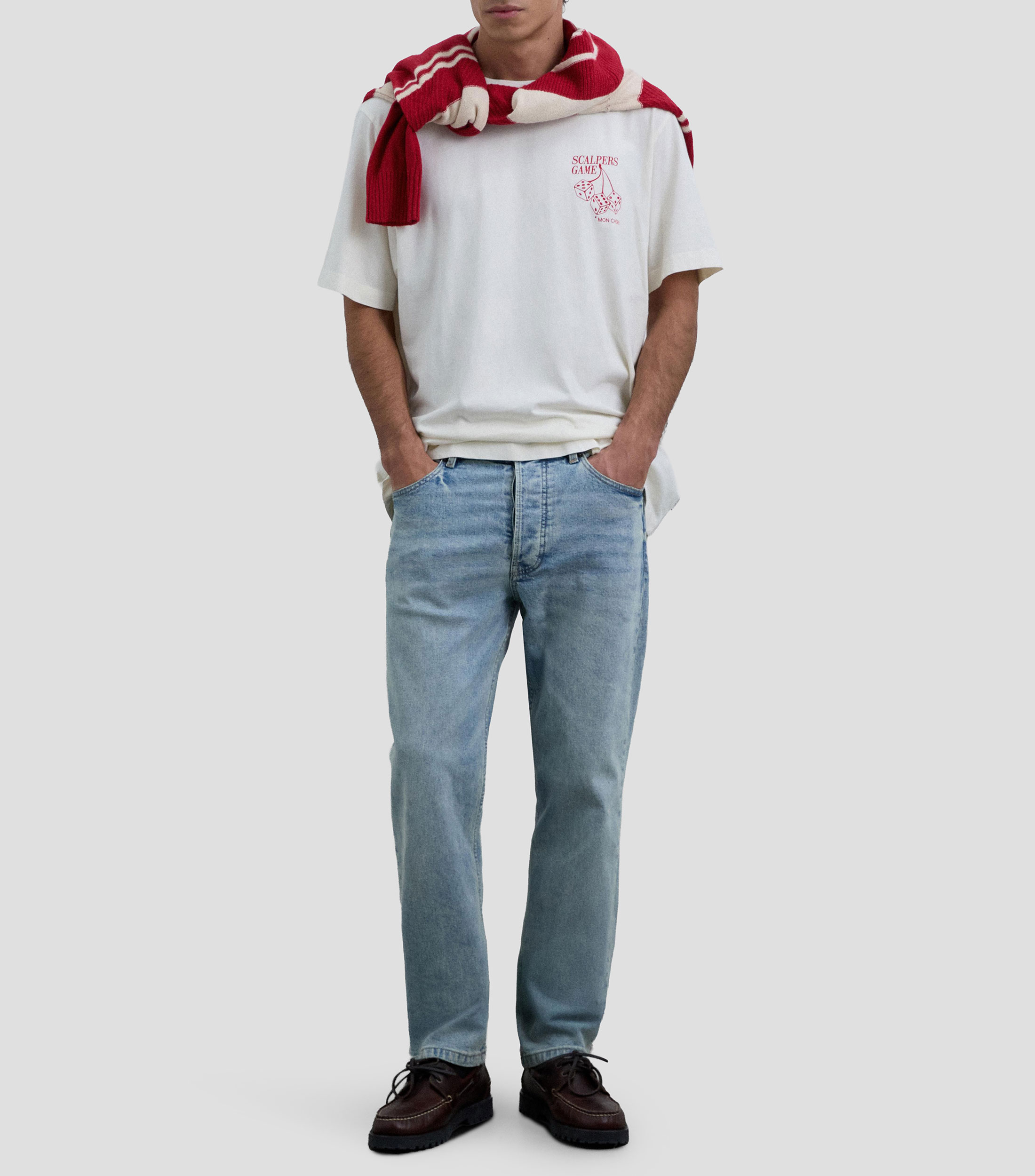 Playera de cuello redondo con manga corta estampada Hombre