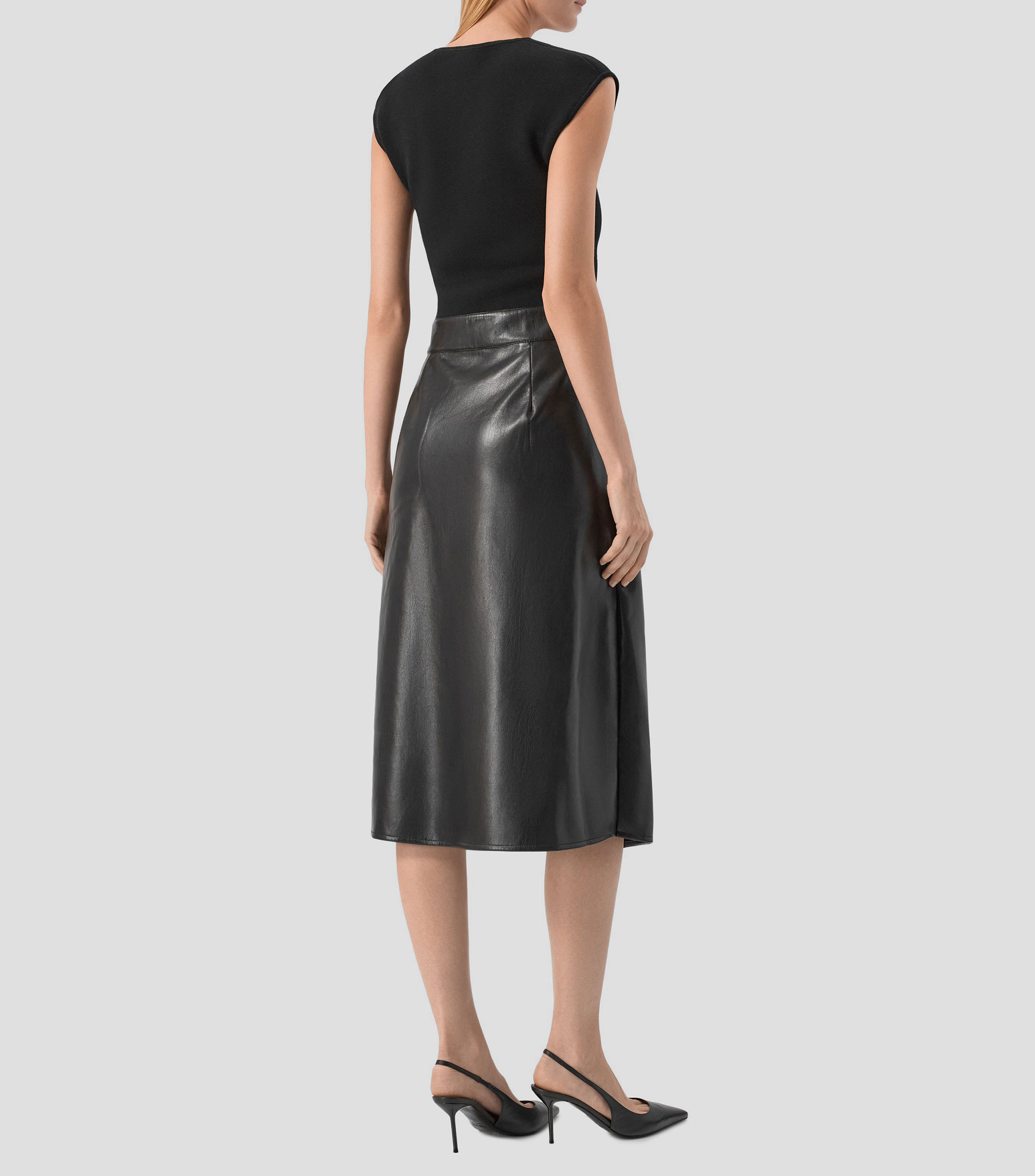 Vestido midi liso Mujer