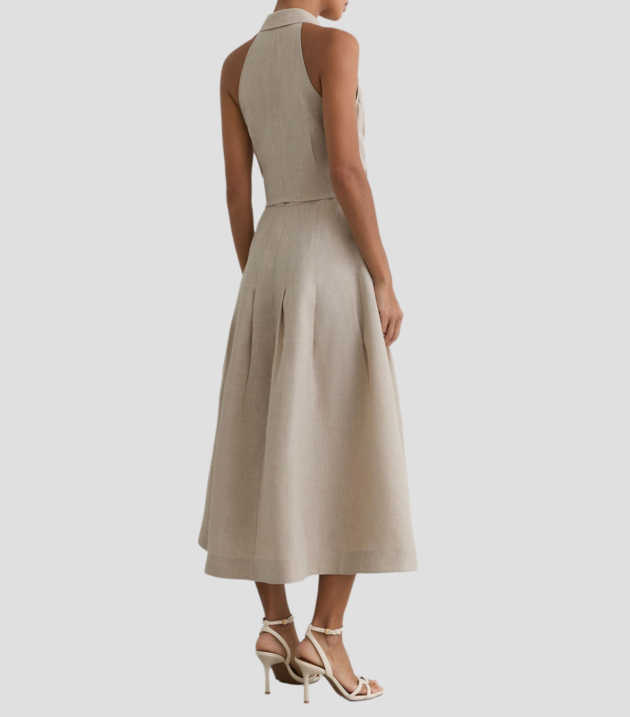 Vestido largo liso Mujer