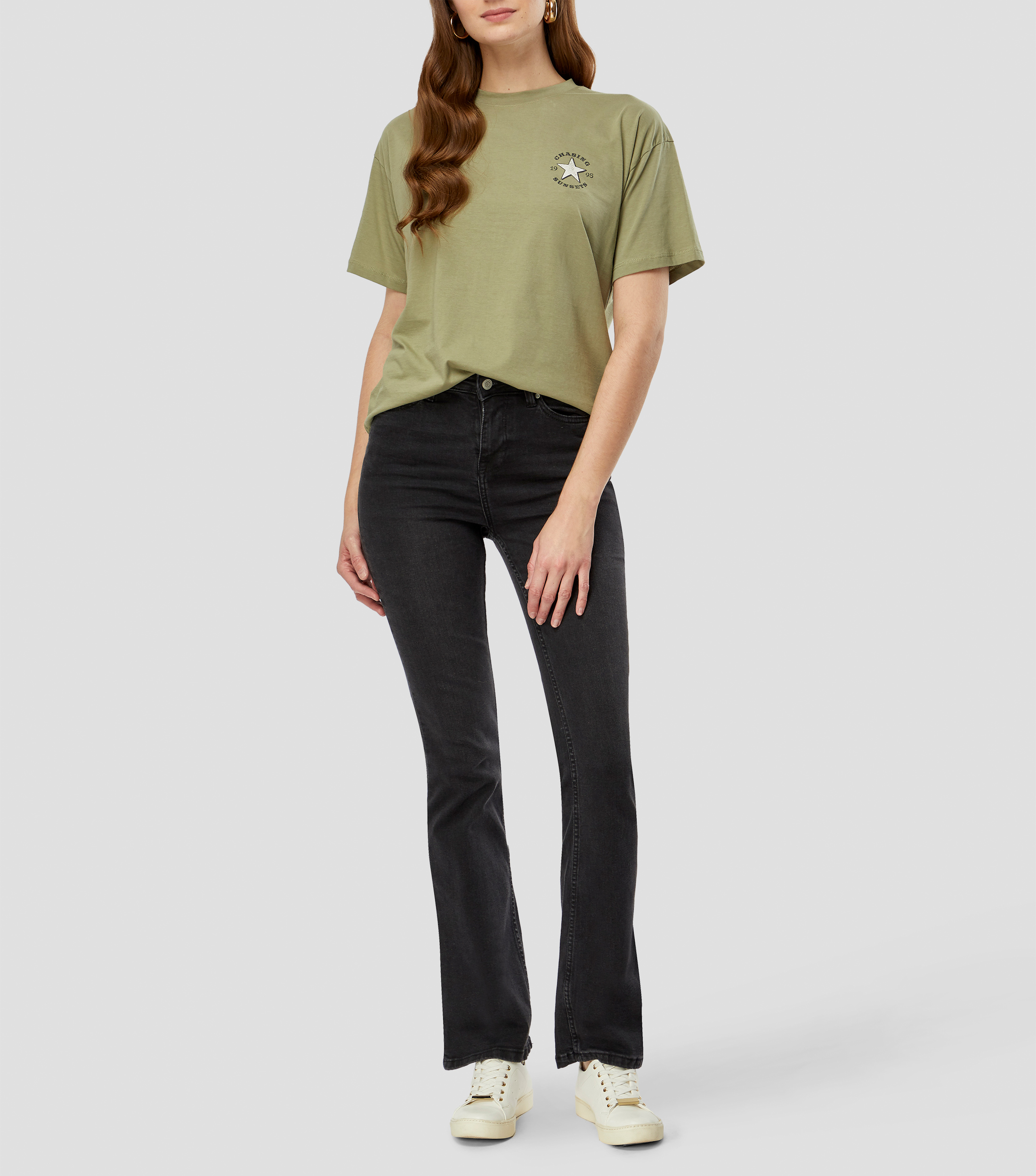 Playera cuello redondo manga corta lisa Mujer
