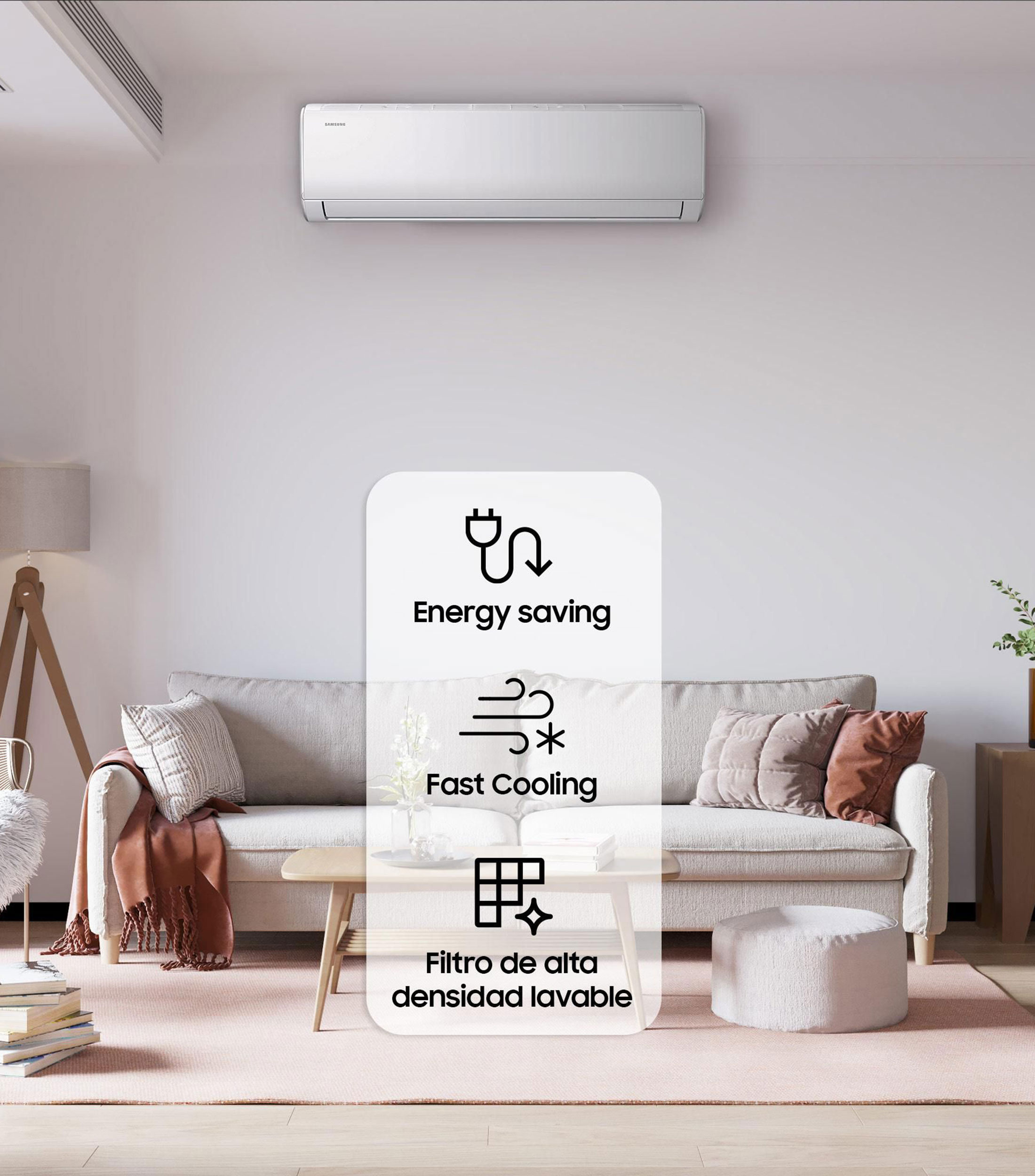 Aire acondicionado Minisplit Inverter 17,000 BTU's, 1.5 Toneladas 220V Frío/Caliente