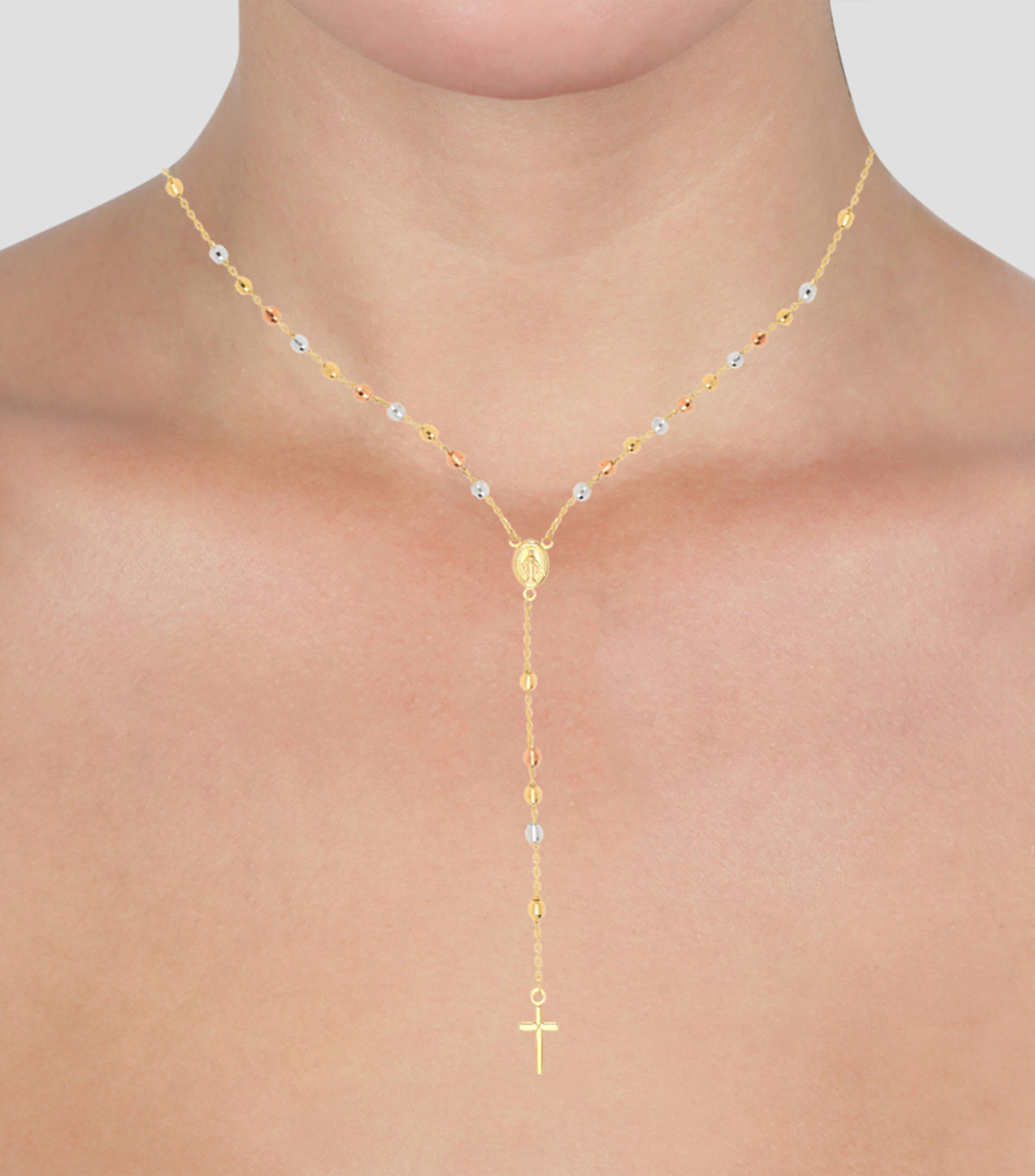 Collar Rosario en Oro de 14 Kilates Mujer