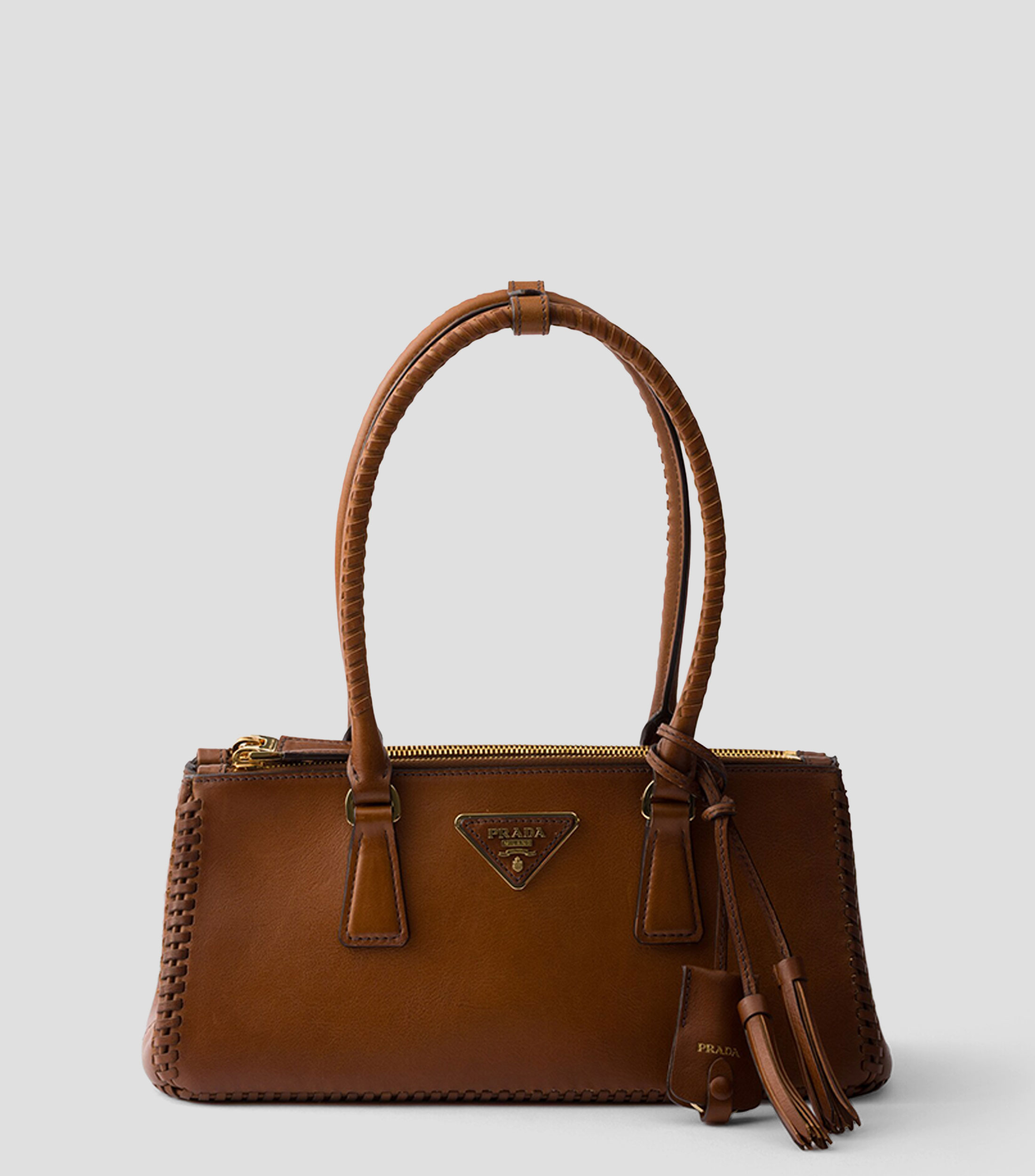 Bolsa Satchel Café en Piel Galleria, Mujer