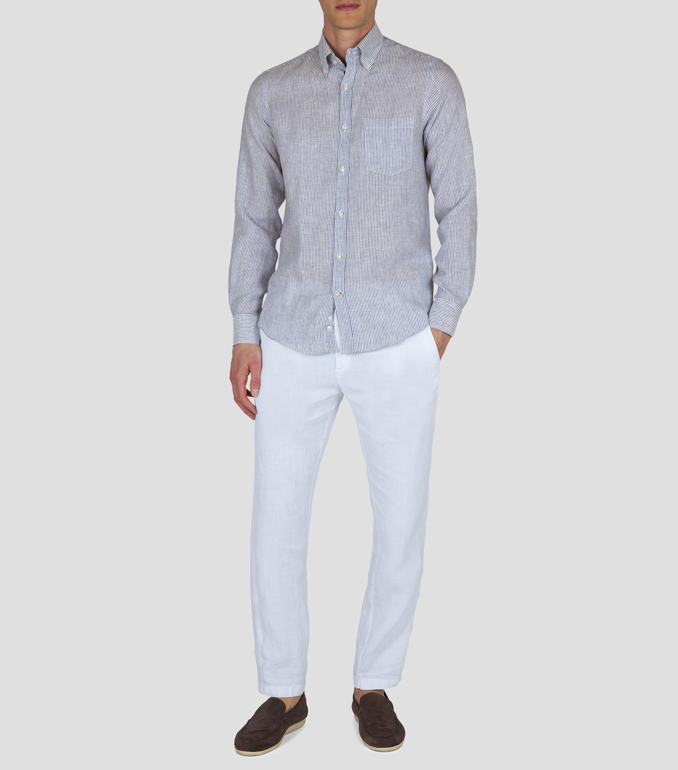 Camisa rayas manga larga Hombre