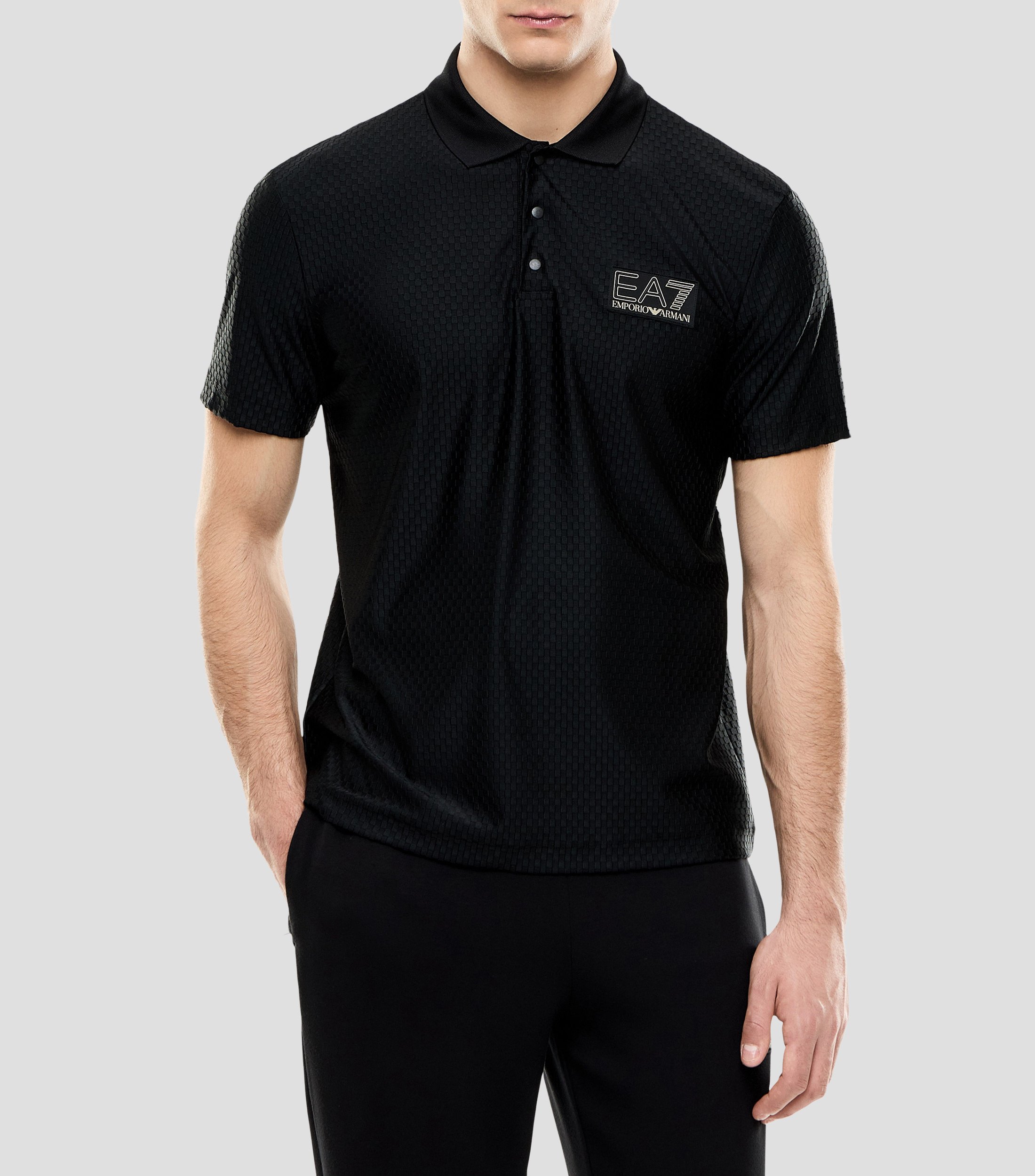 Playera Tipo Polo Manga Corta Microdiseño Hombre