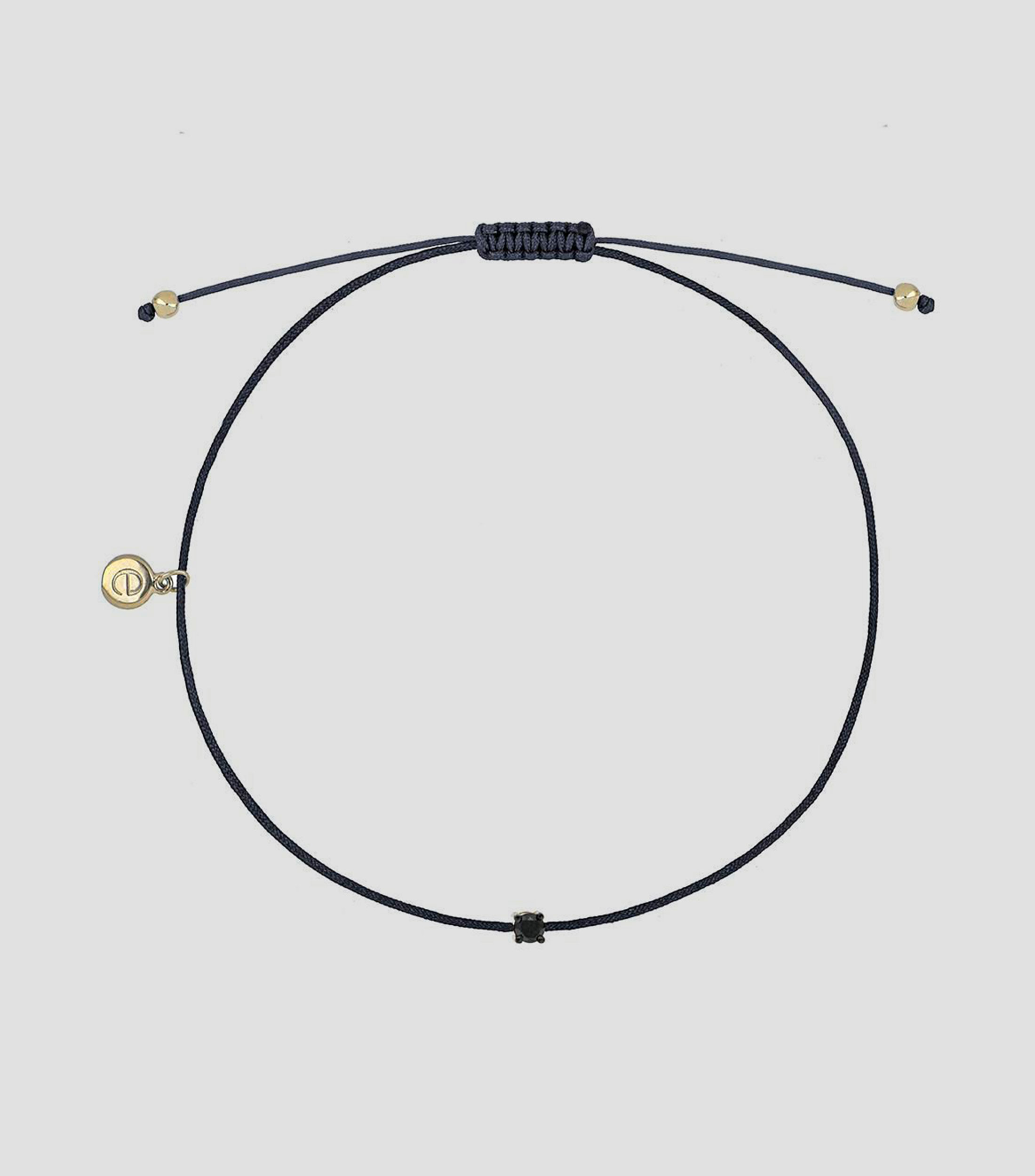 Pulsera de hilo negro con dije de diamante Mujer