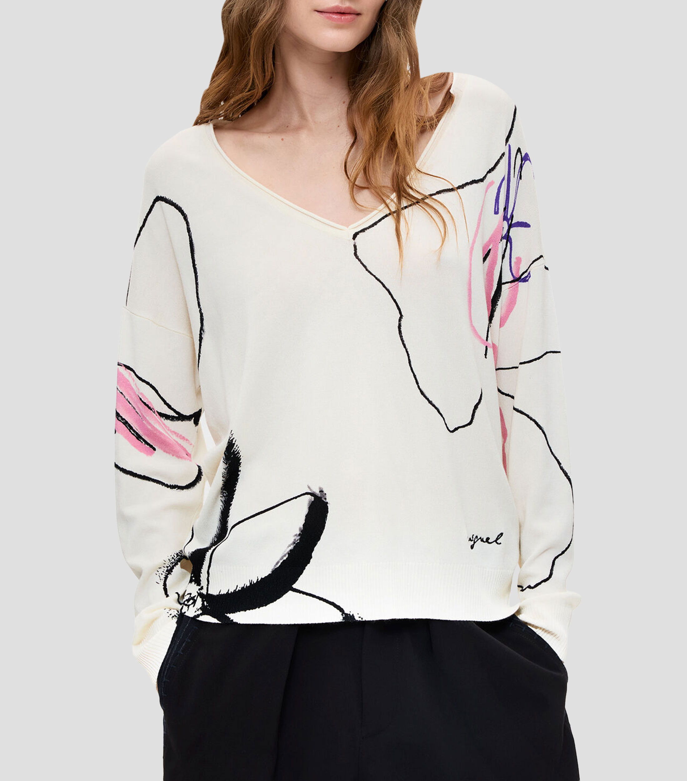 Suéter cuello V Mujer