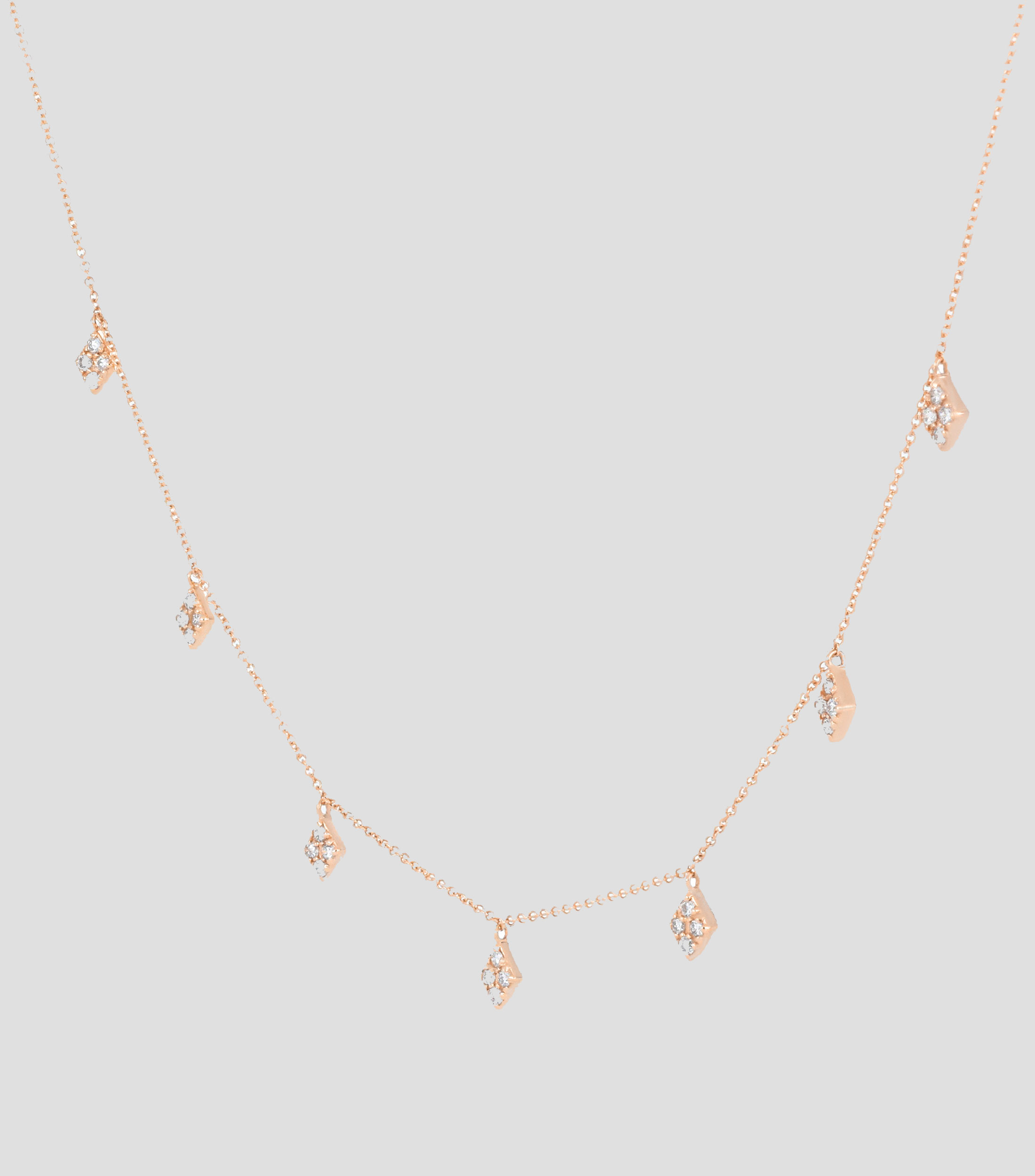 Gargantilla en oro rosa 18 Kts con diamantes Mujer