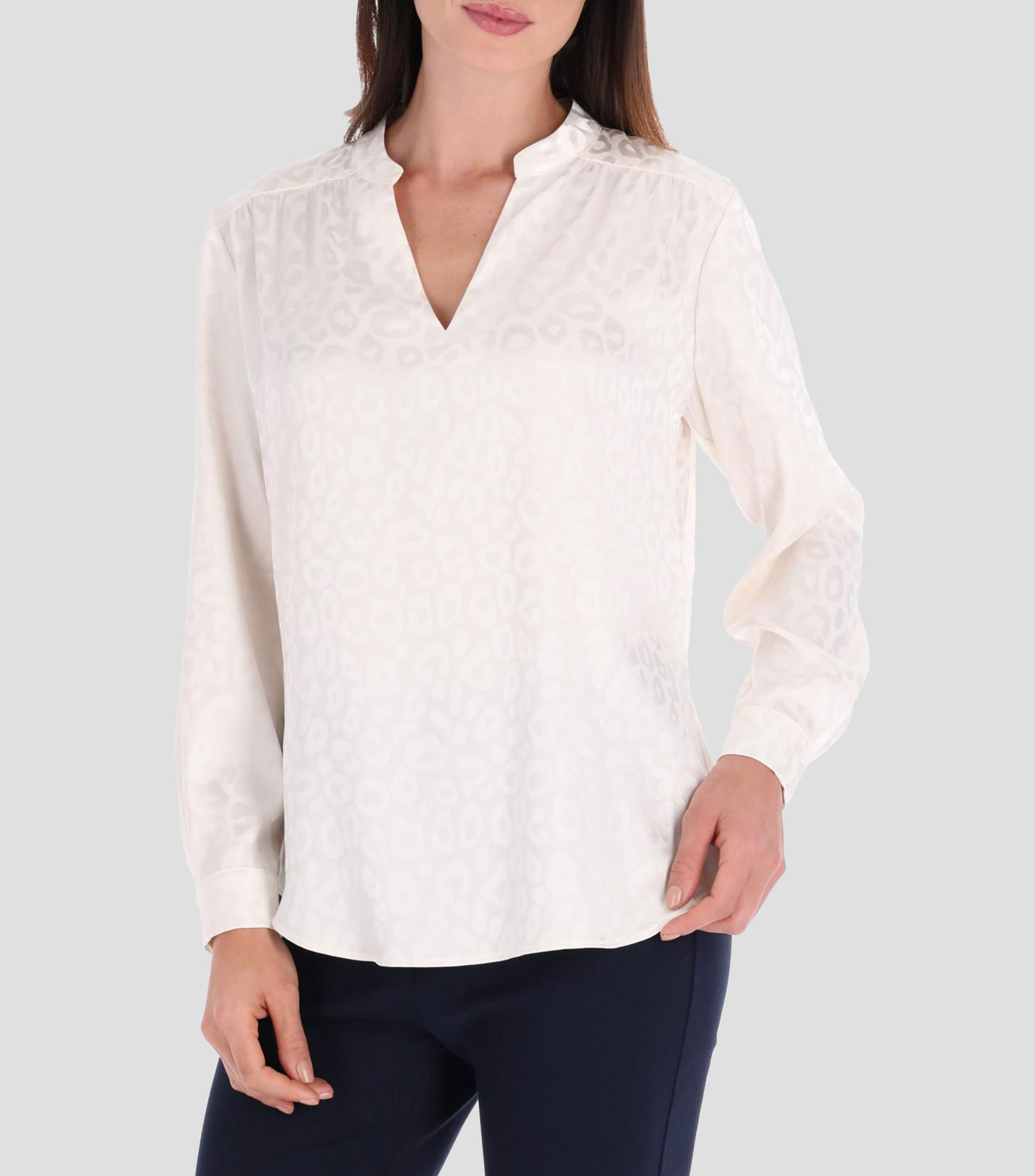 Blusa estampada manga larga Mujer