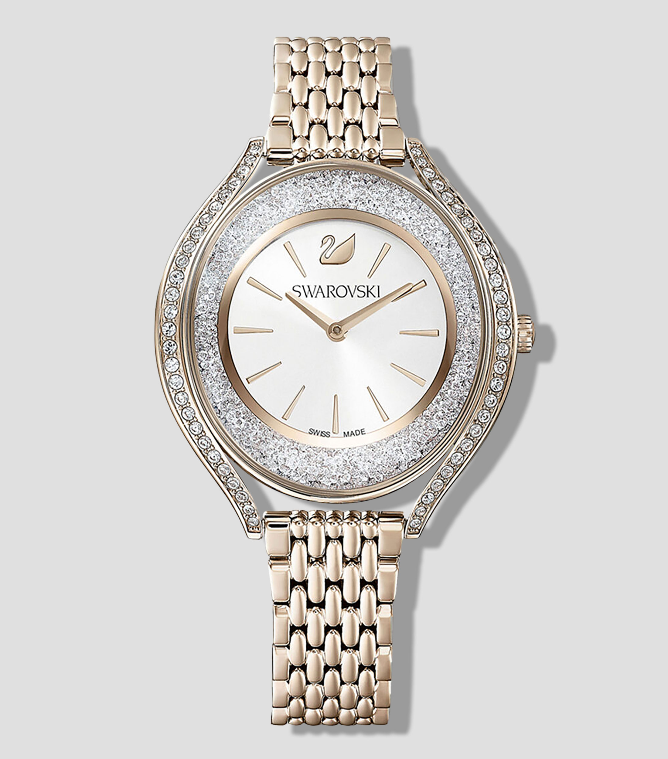 Reloj para mujer Crystalline Aura casual, dorado champagne