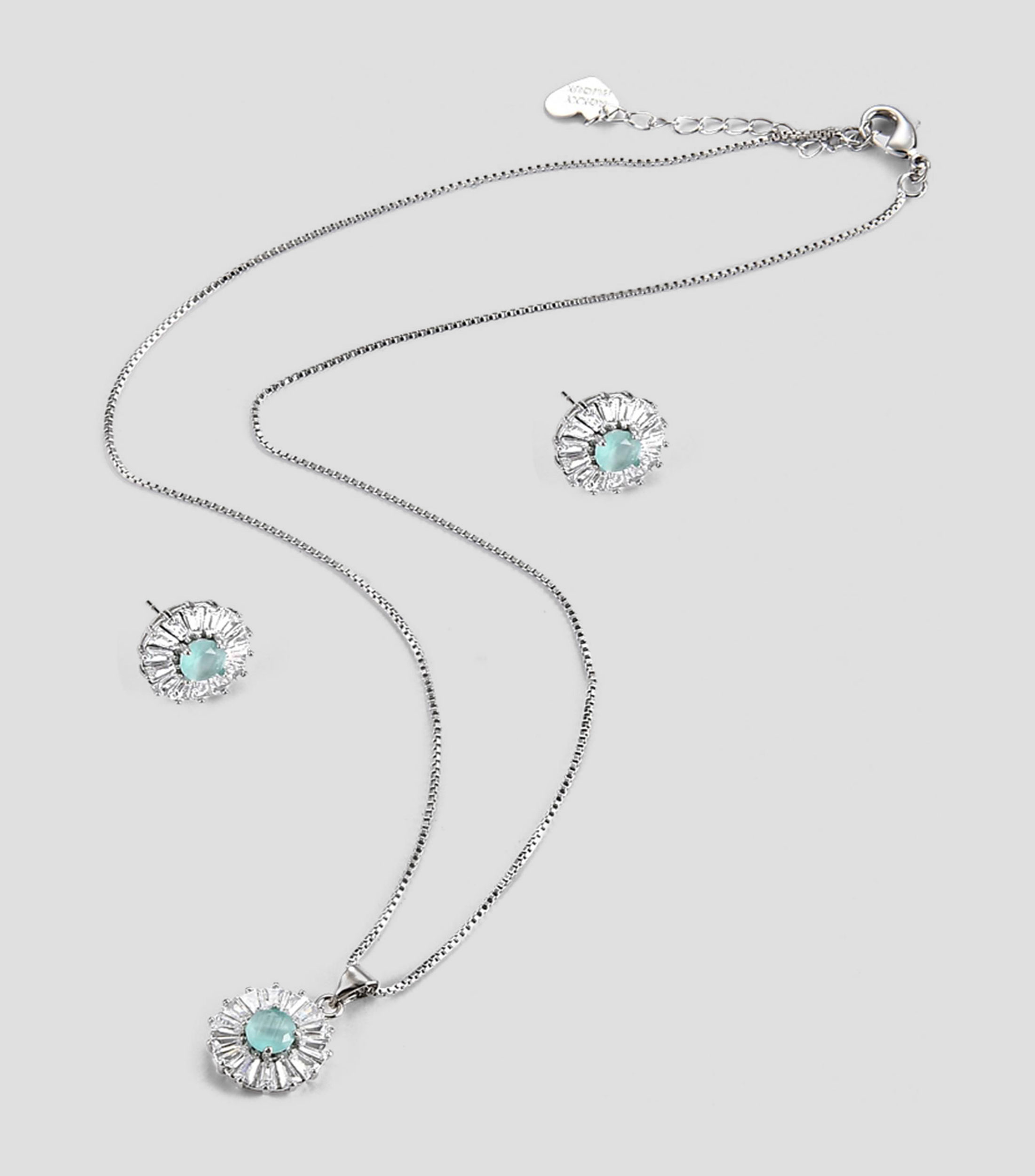 Set de collar y aretes flor Mujer