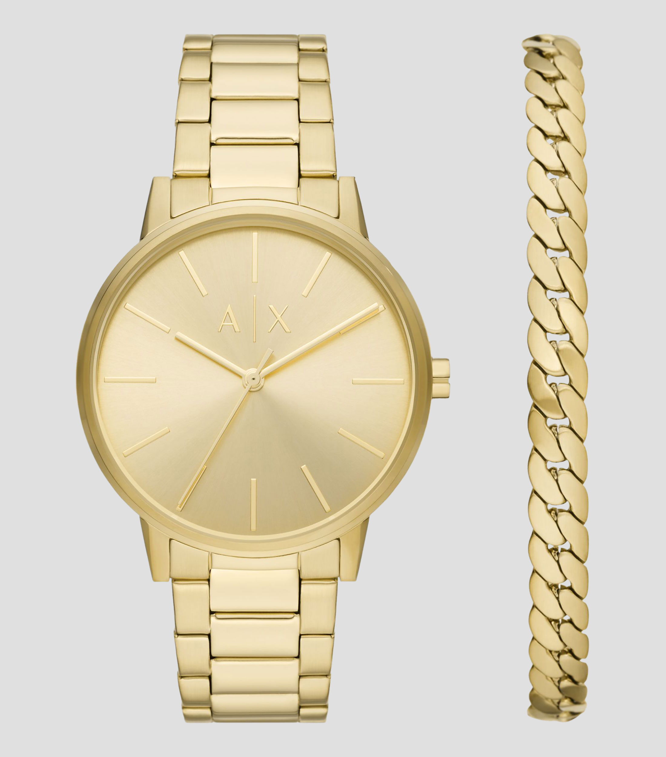 Set Reloj y Pulsera para Mujer Dorado