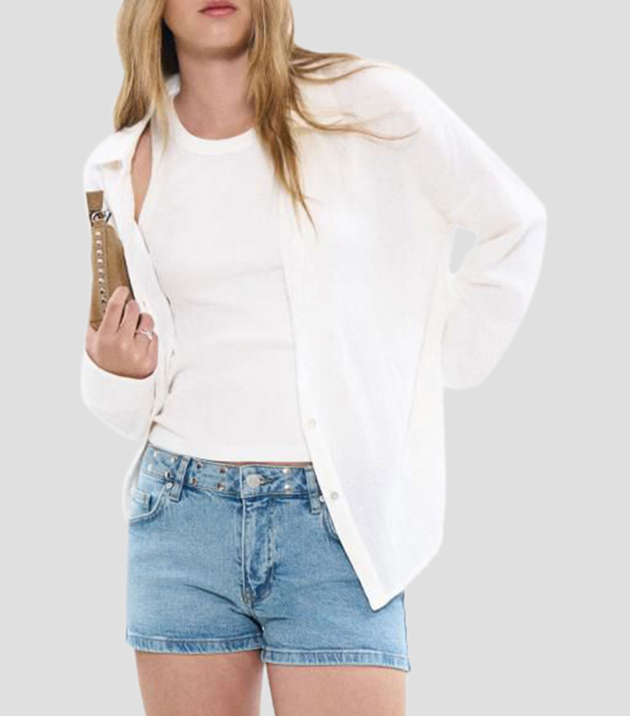 Camisa Microdiseño manga larga Mujer