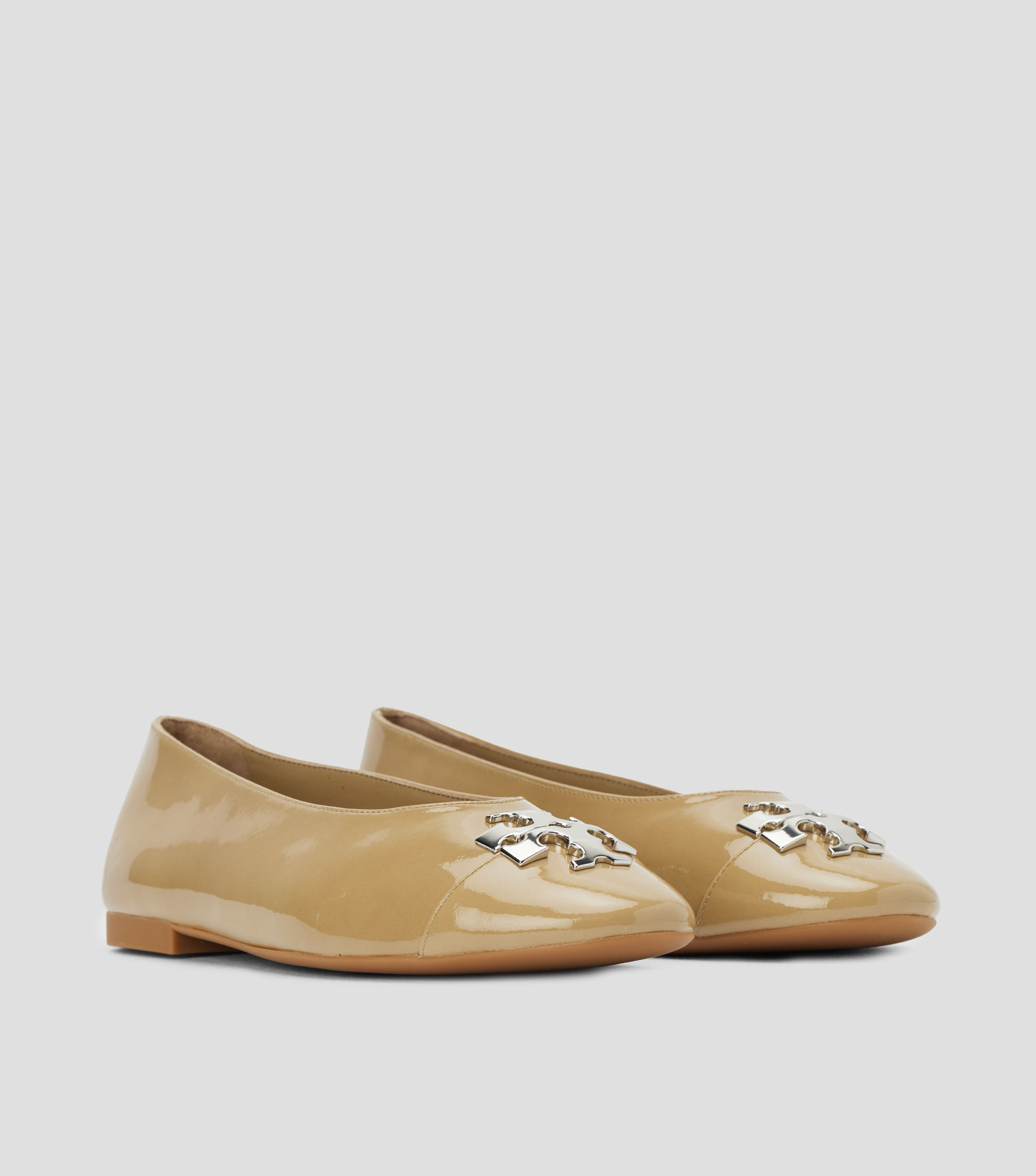 Flats Charlie Ballet en piel vacuna con doble T
