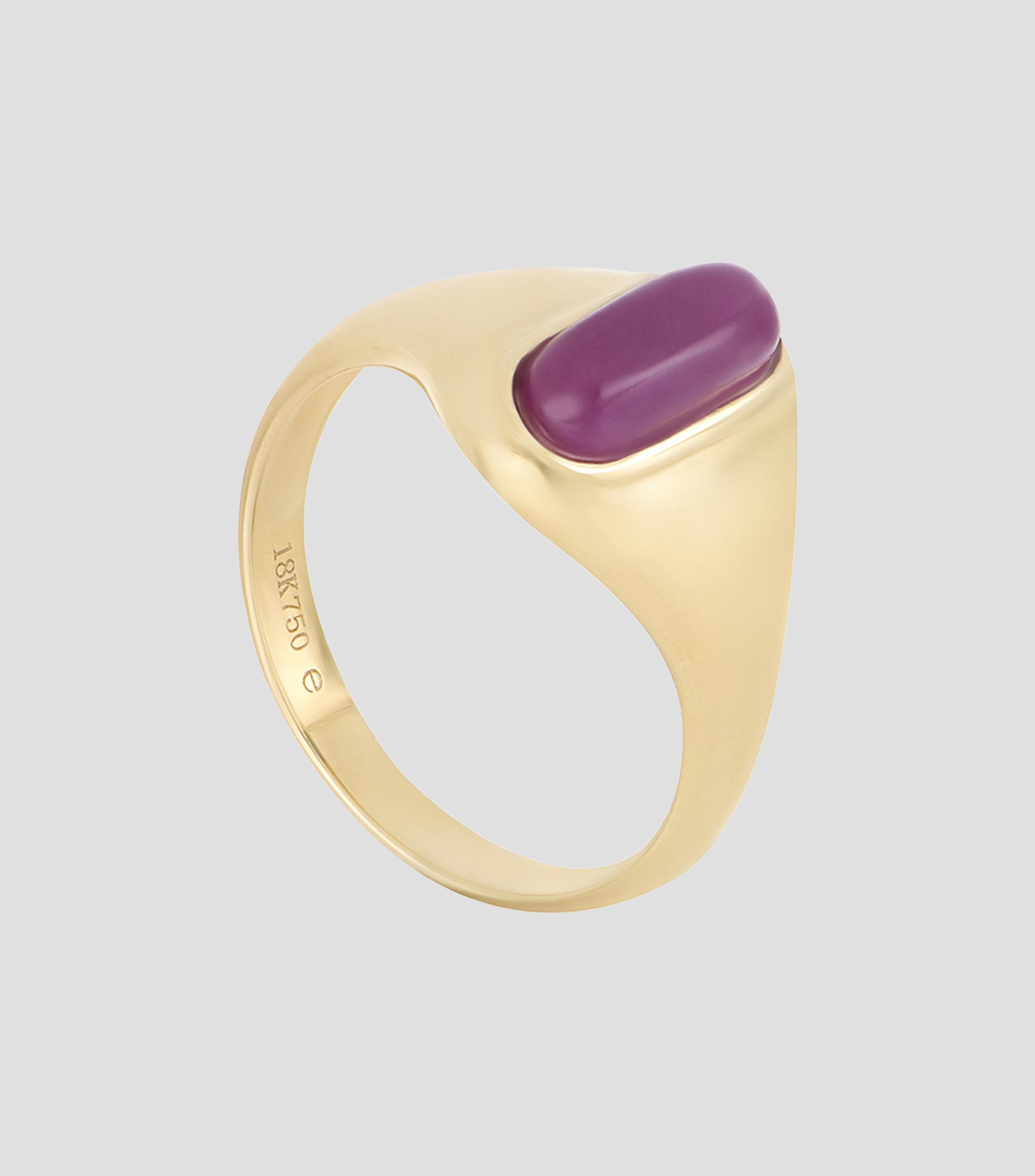 Anillo en oro amarillo de 18 kilates con rubí Mujer