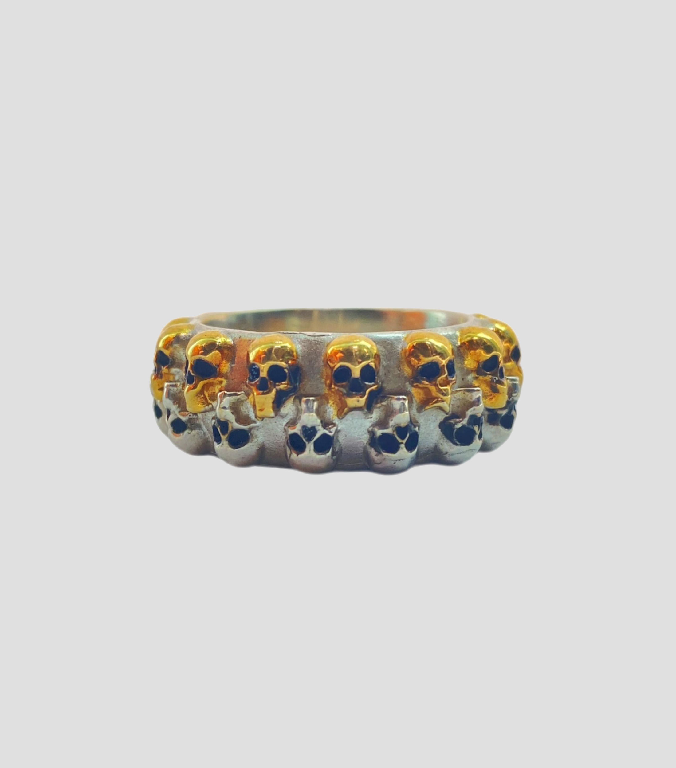 Anillo en plata Calaveras Unisex
