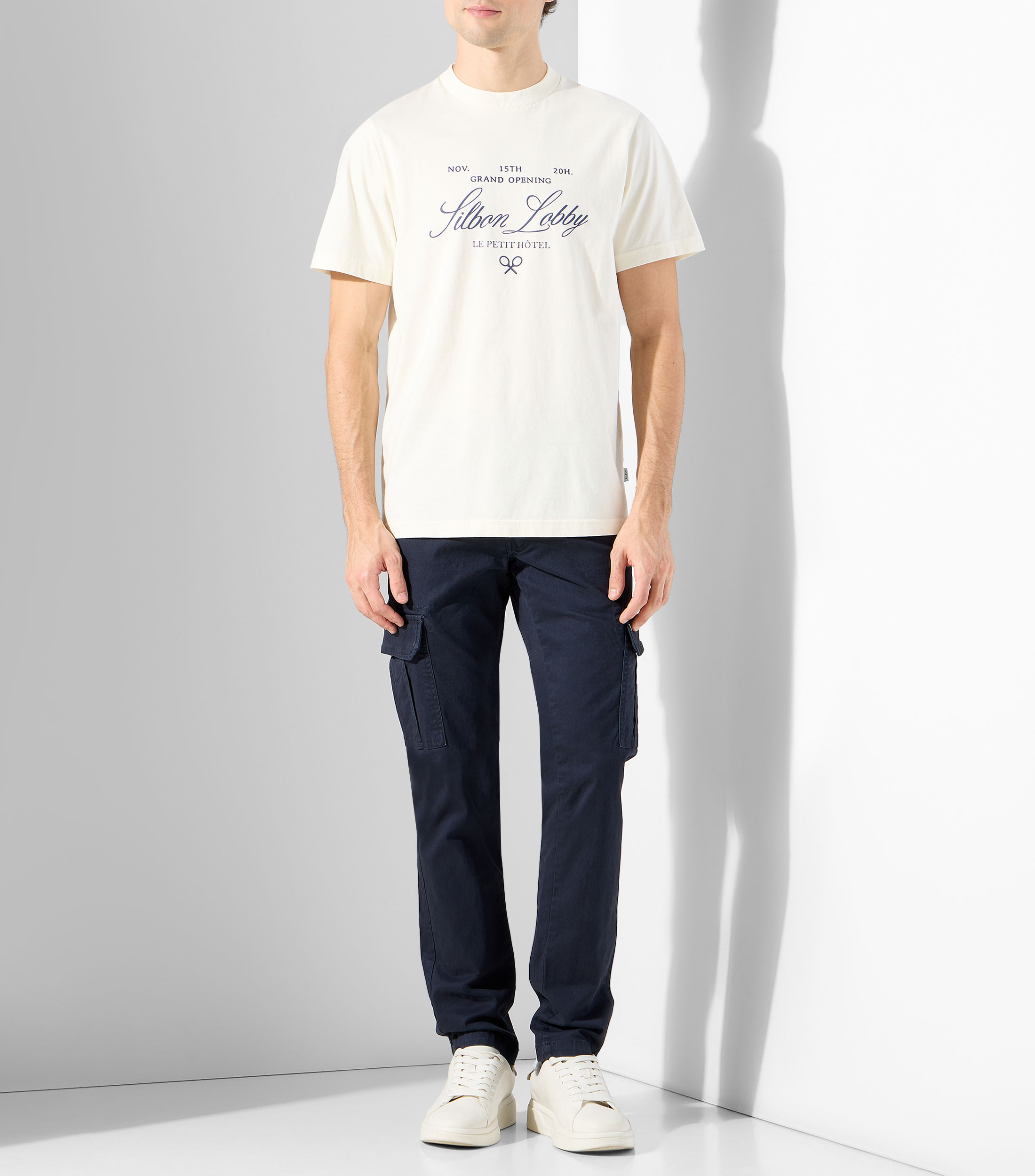 Playera cuello redondo manga corta con estampado Hombre