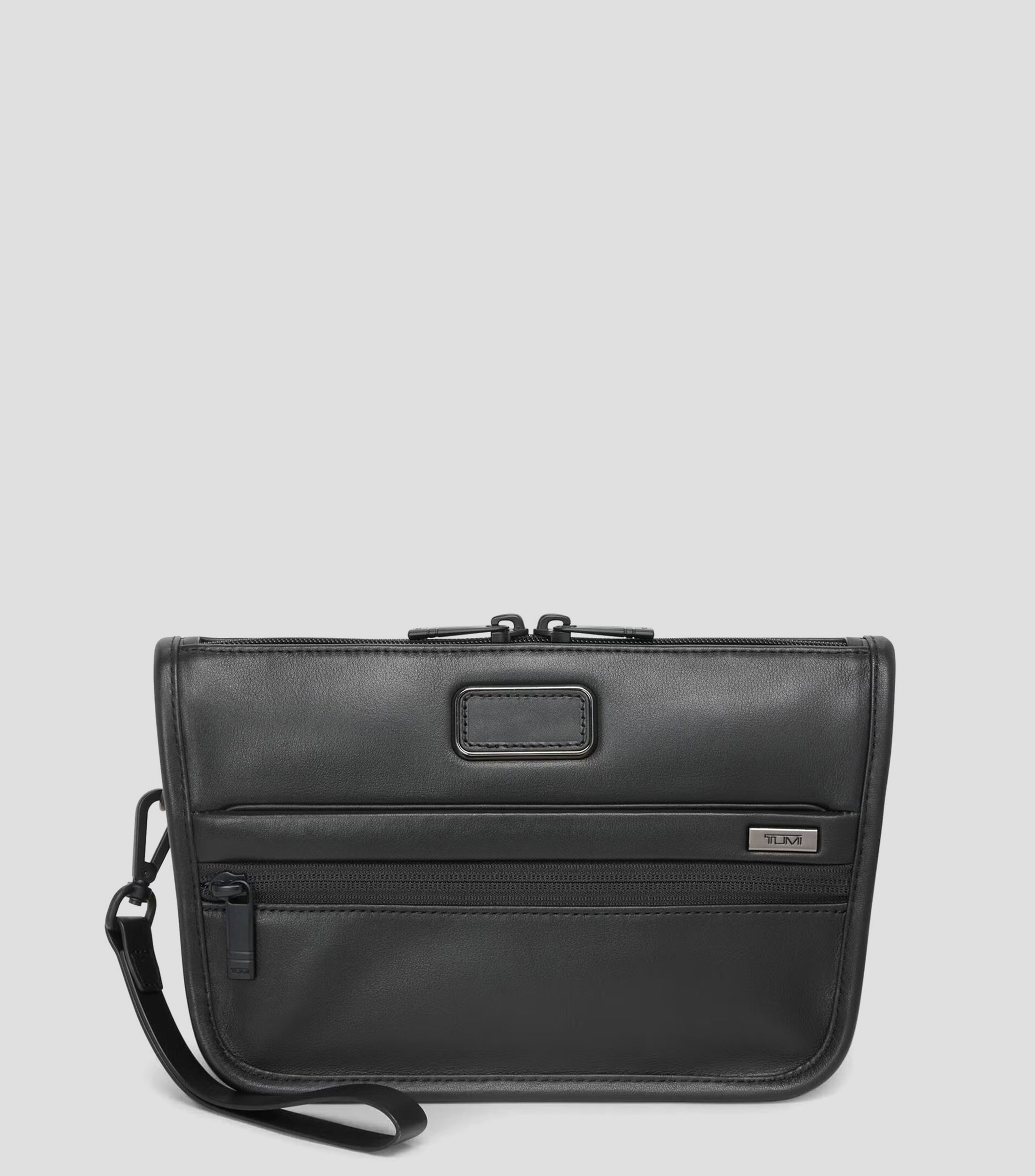 Bolso crossbody negro en piel Alpha liso Hombre