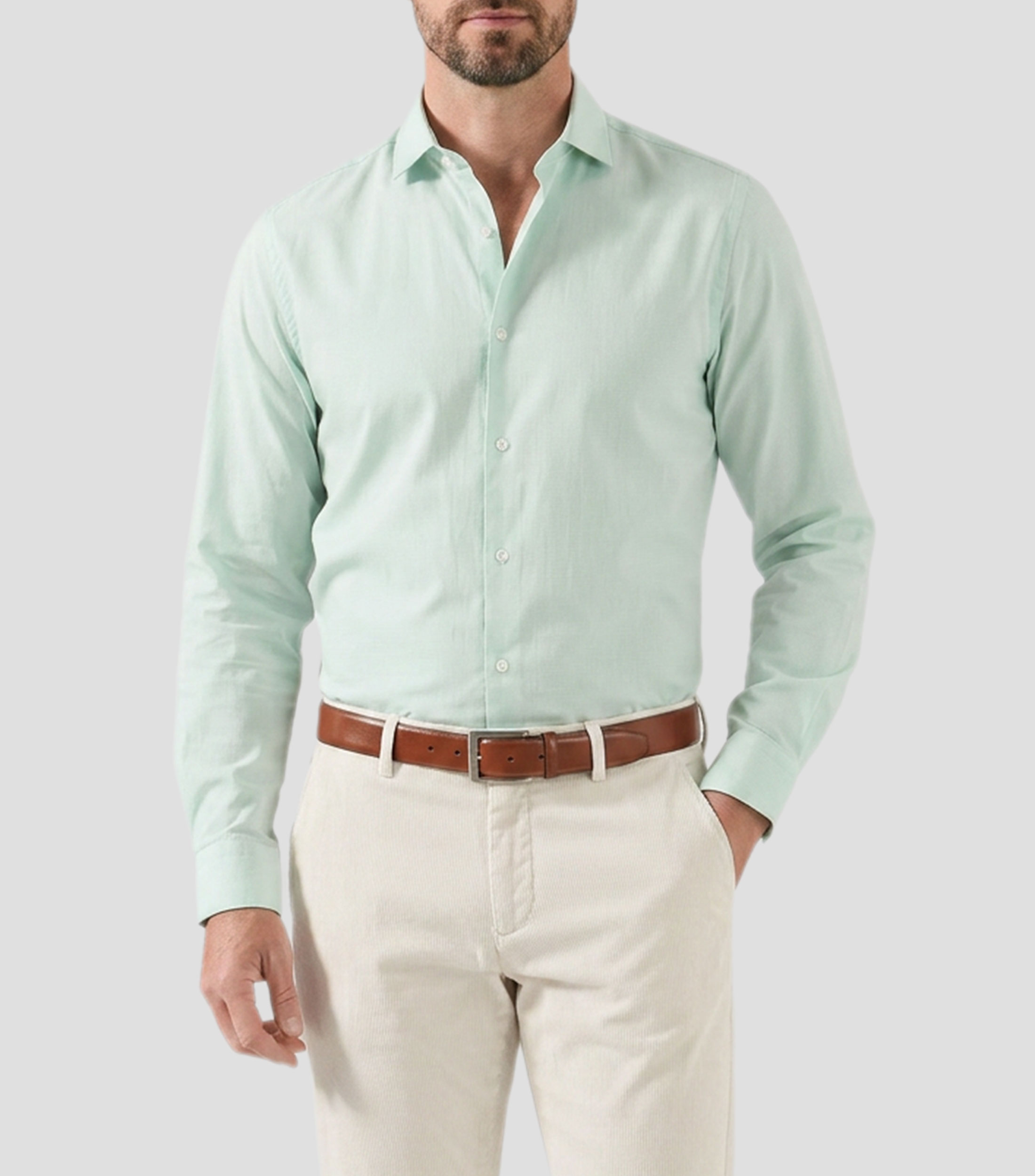 Camisa de cuadros manga larga Hombre