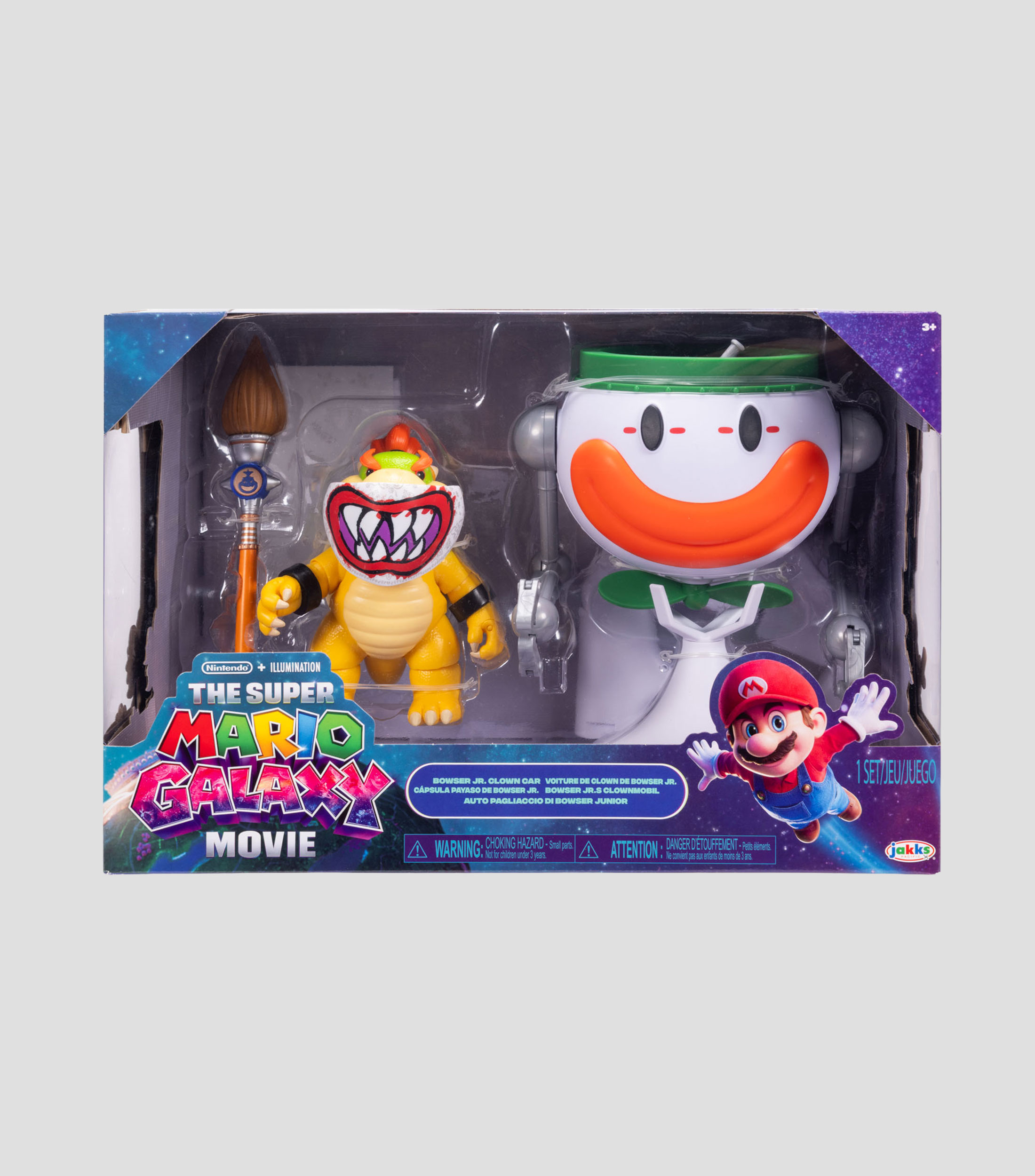 Figura de acción The Super Mario Galaxy Movie - Bowser Jr. con coche de payaso