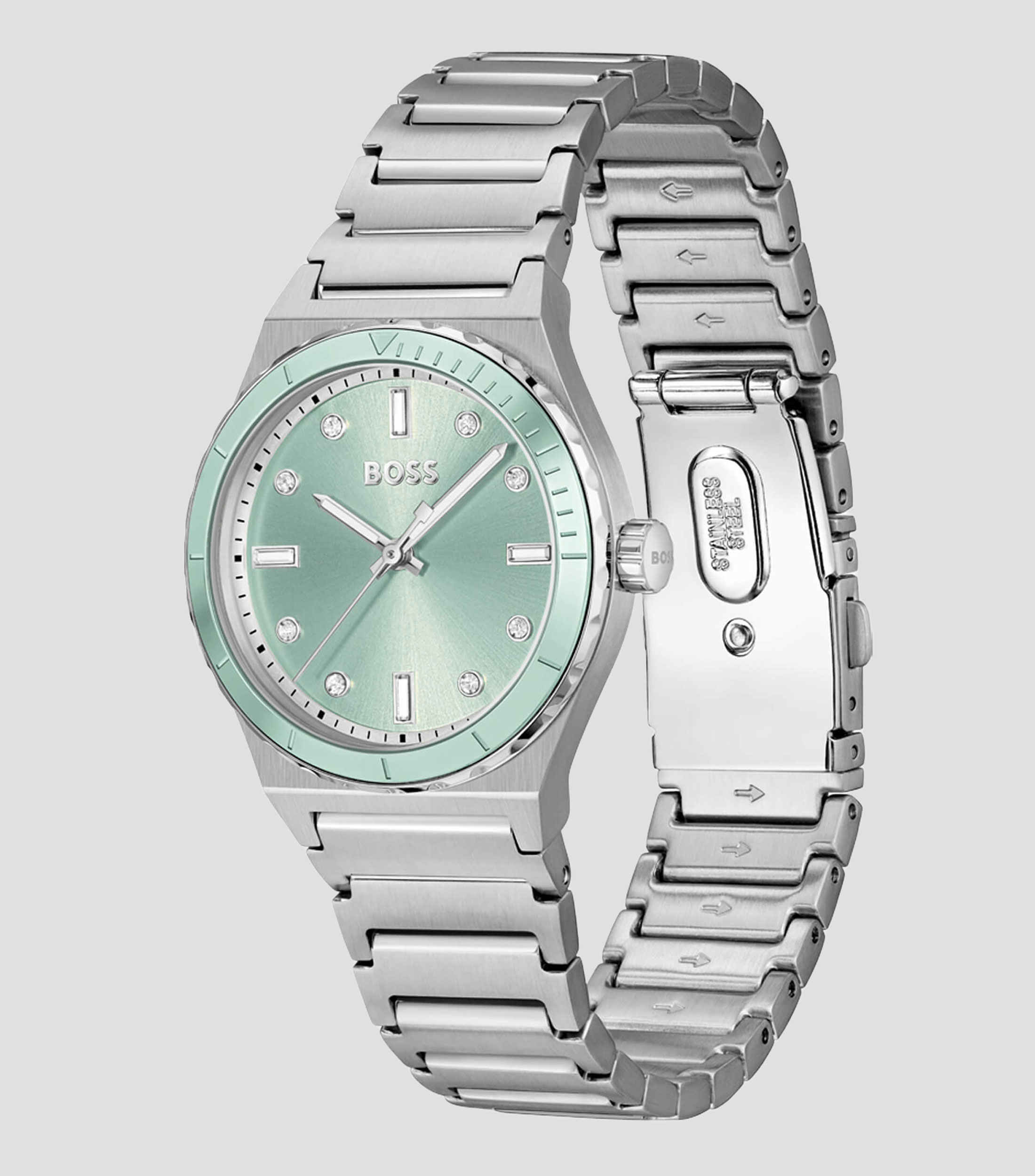 Reloj para Mujer Candor Casual Verde, Plateado