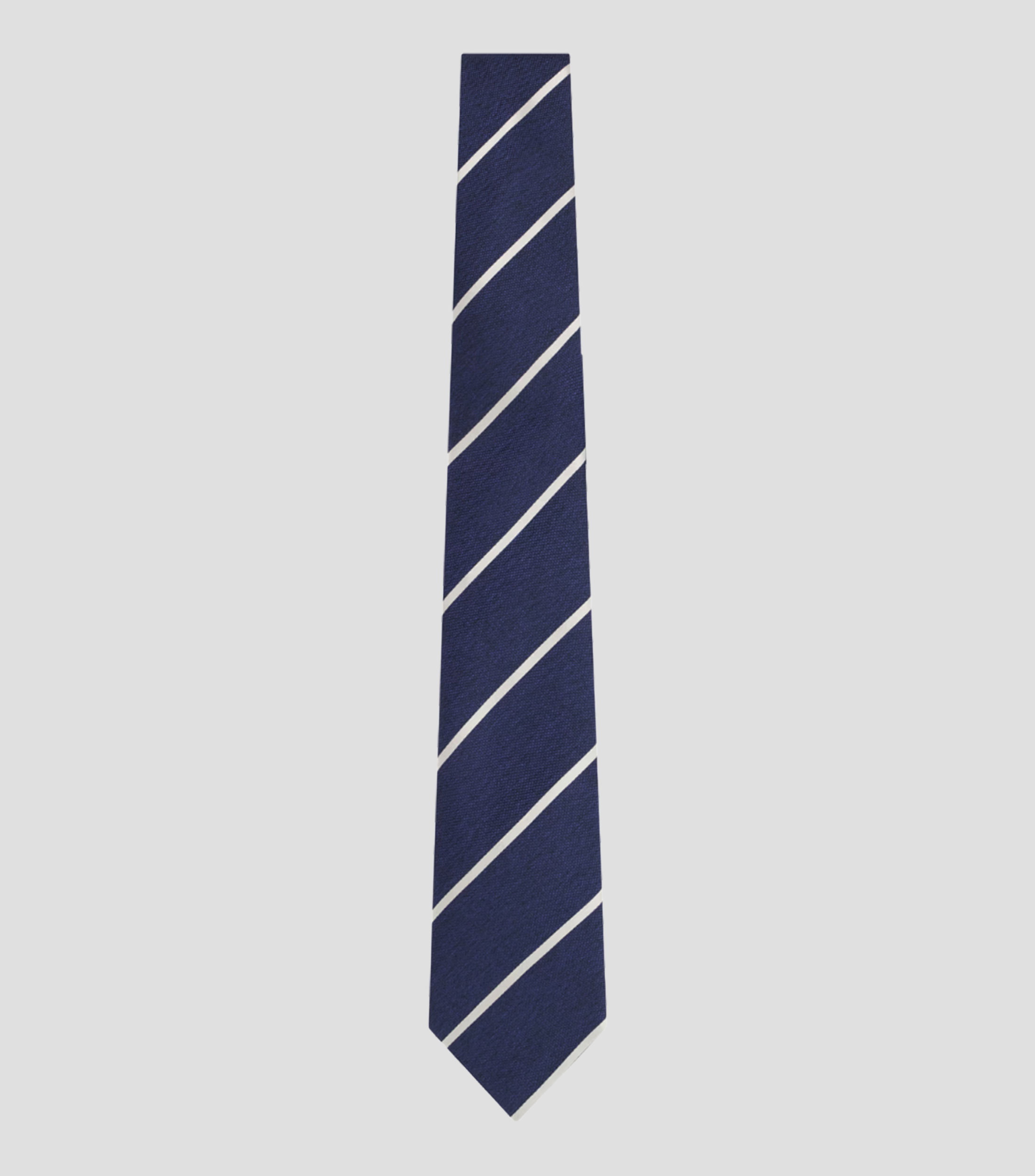 Corbata ancha de seda con jacquard a rayas