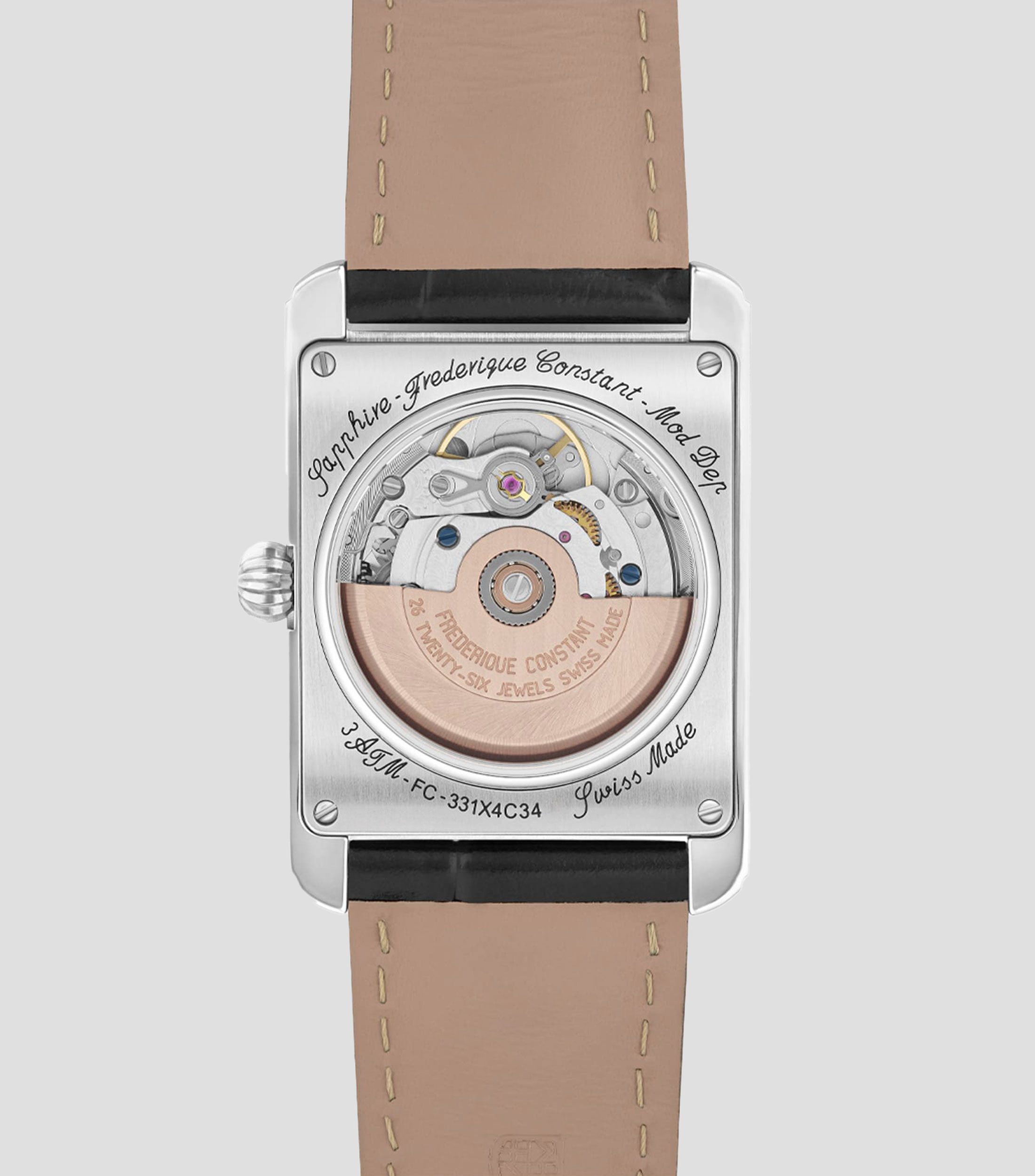 Reloj para Hombre Classic Carrée Moonphase de vestir plateado, negro