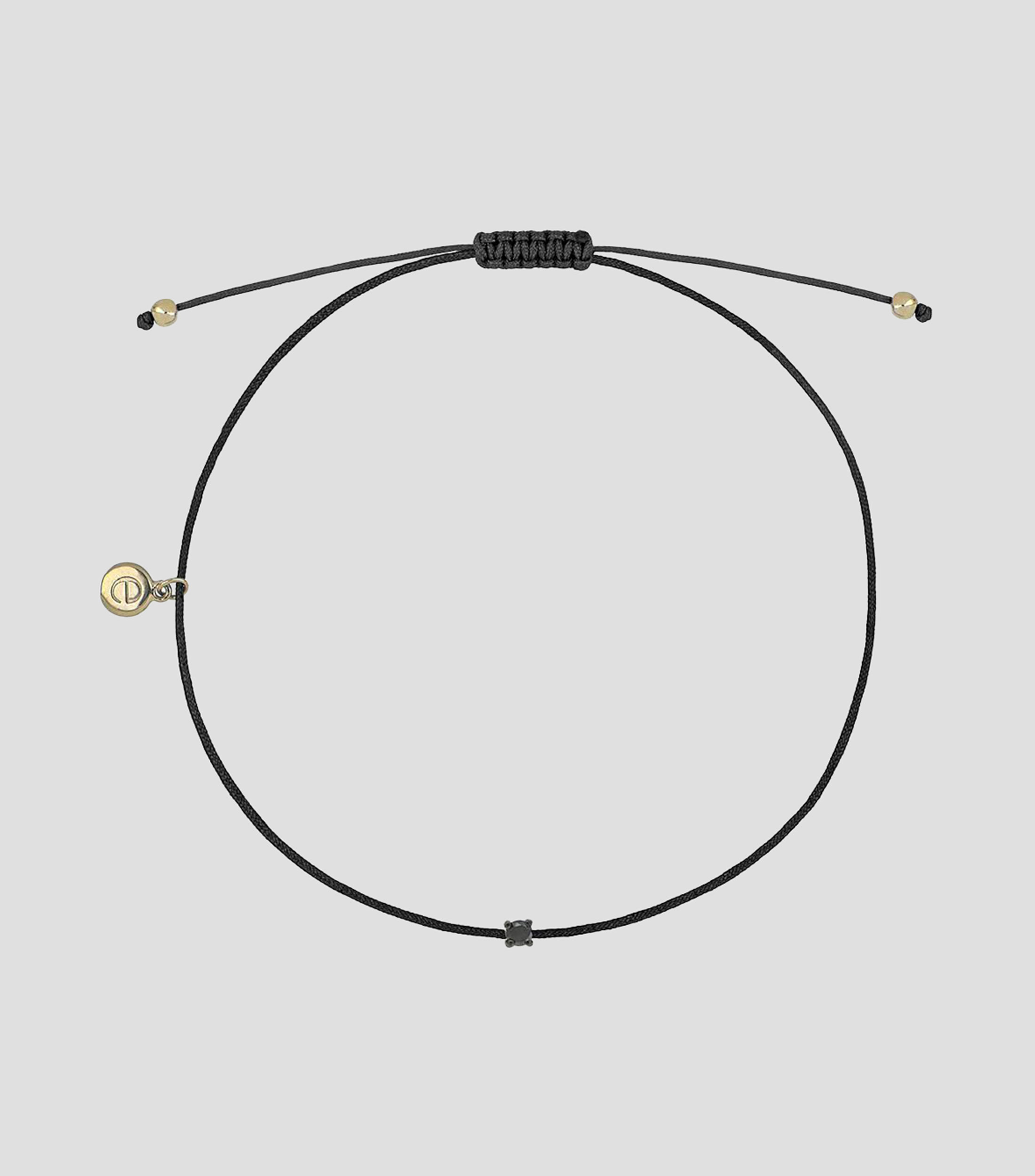 Pulsera de hilo negro con dije de diamante Mujer