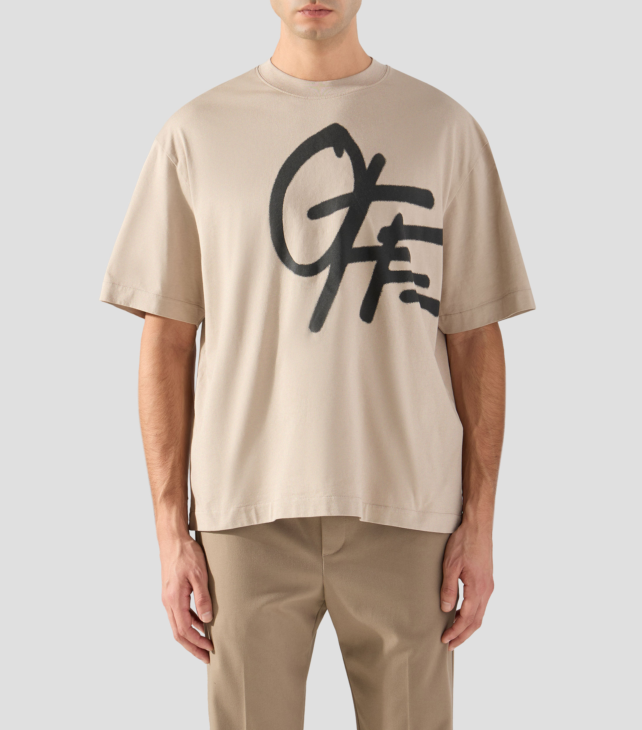 Playera cuello redondo manga corta estampada Hombre