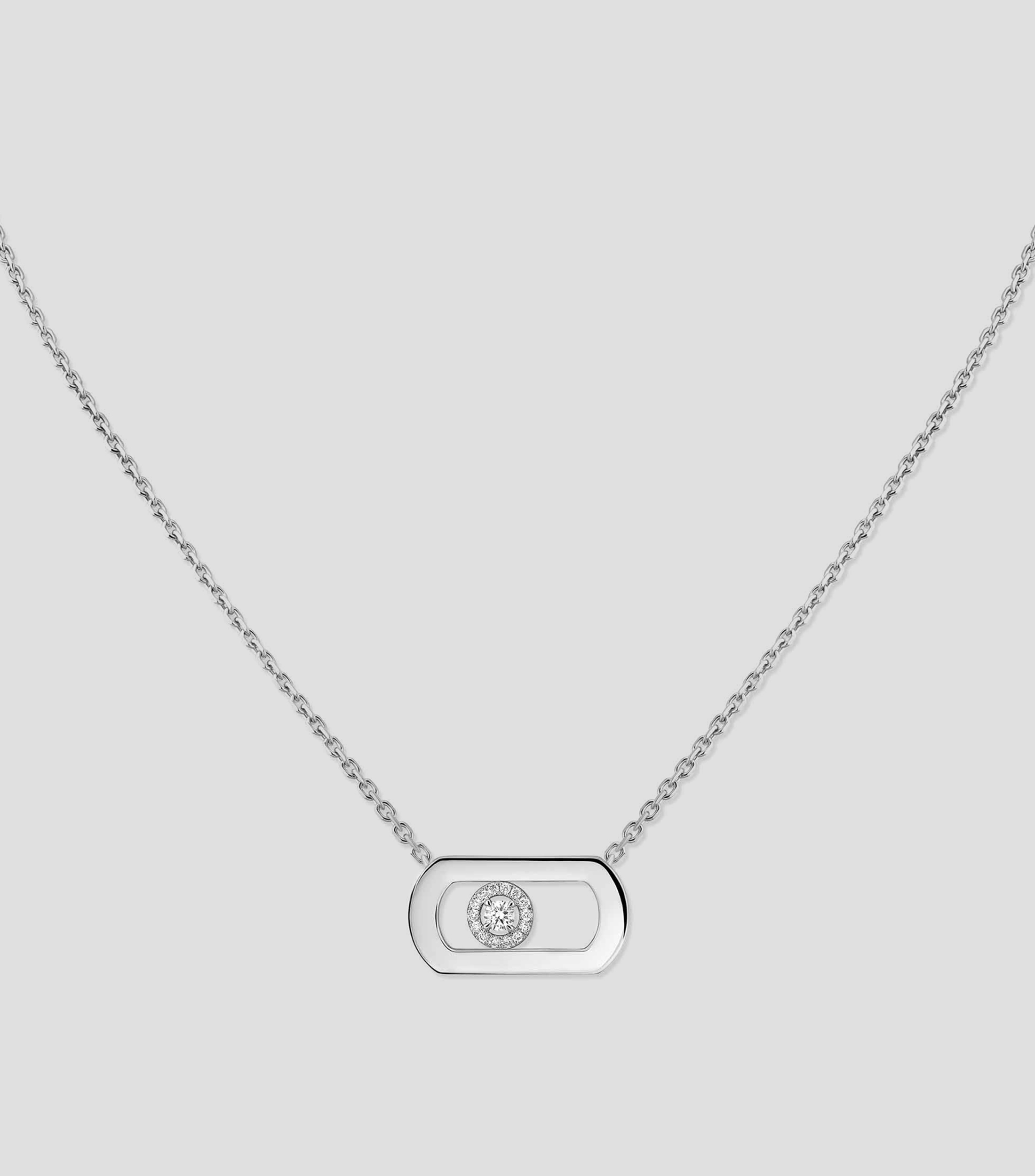 Collar en oro blanco de 18 kilates con diamantes So Move Mujer