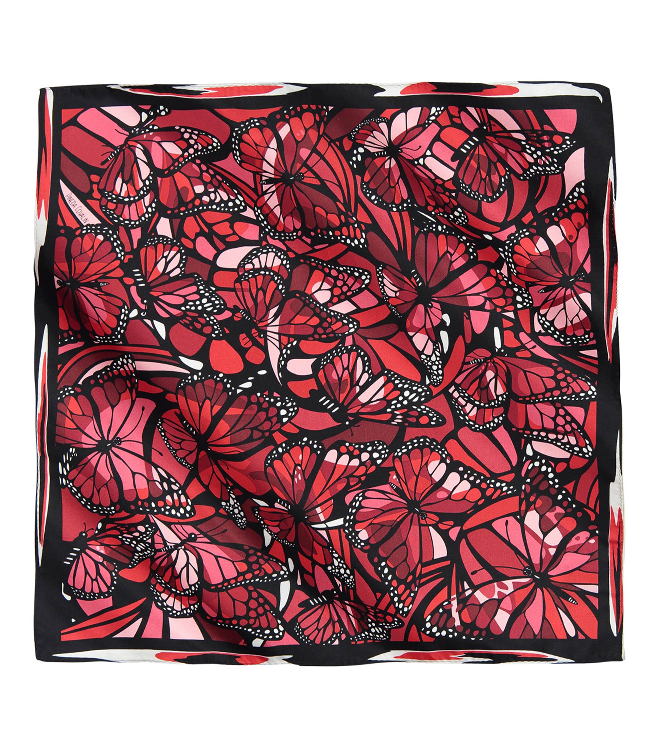 Mascada roja con mariposas Mujer