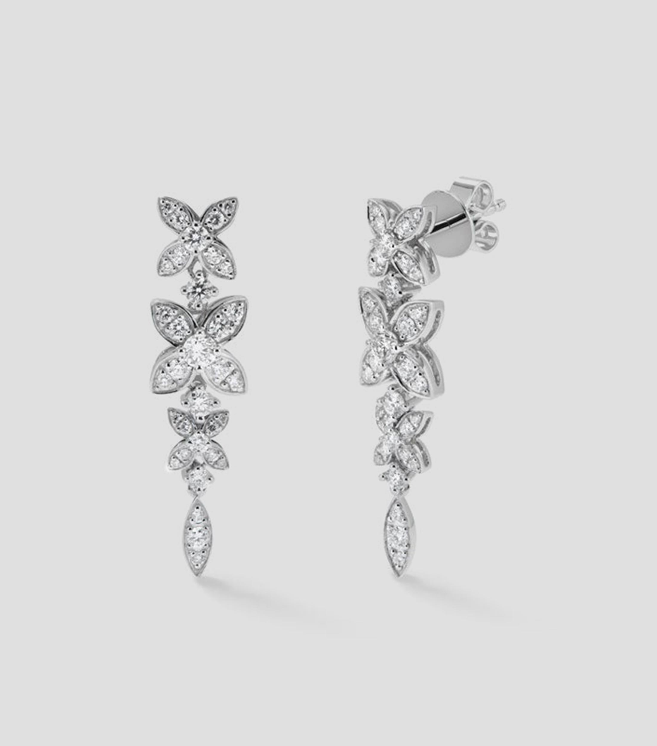 Pendientes en Oro blanco de 18 Kilates Daphne Mujer