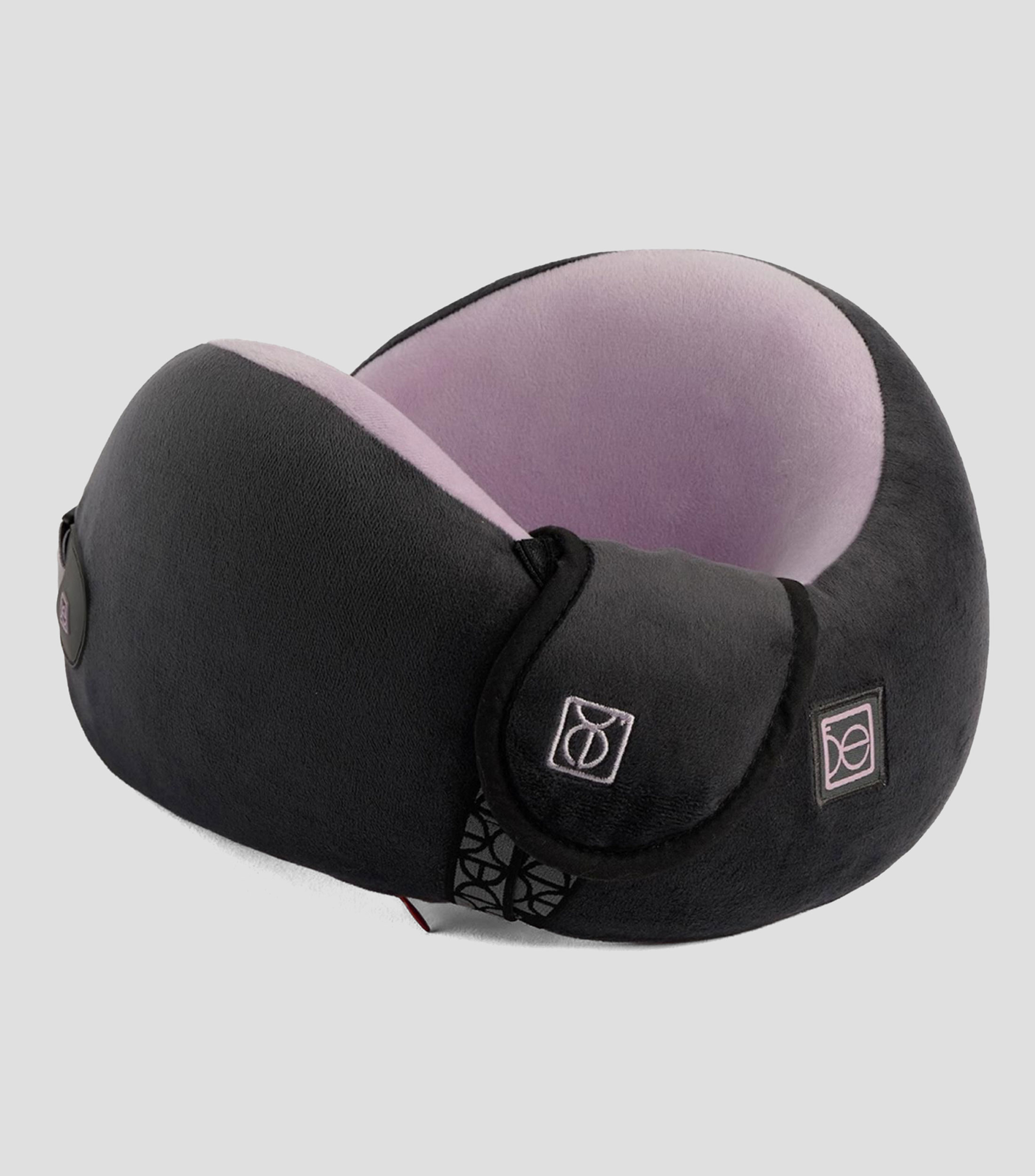 Almohada de viaje Memory Foam Firme Ergo Gris con rosa