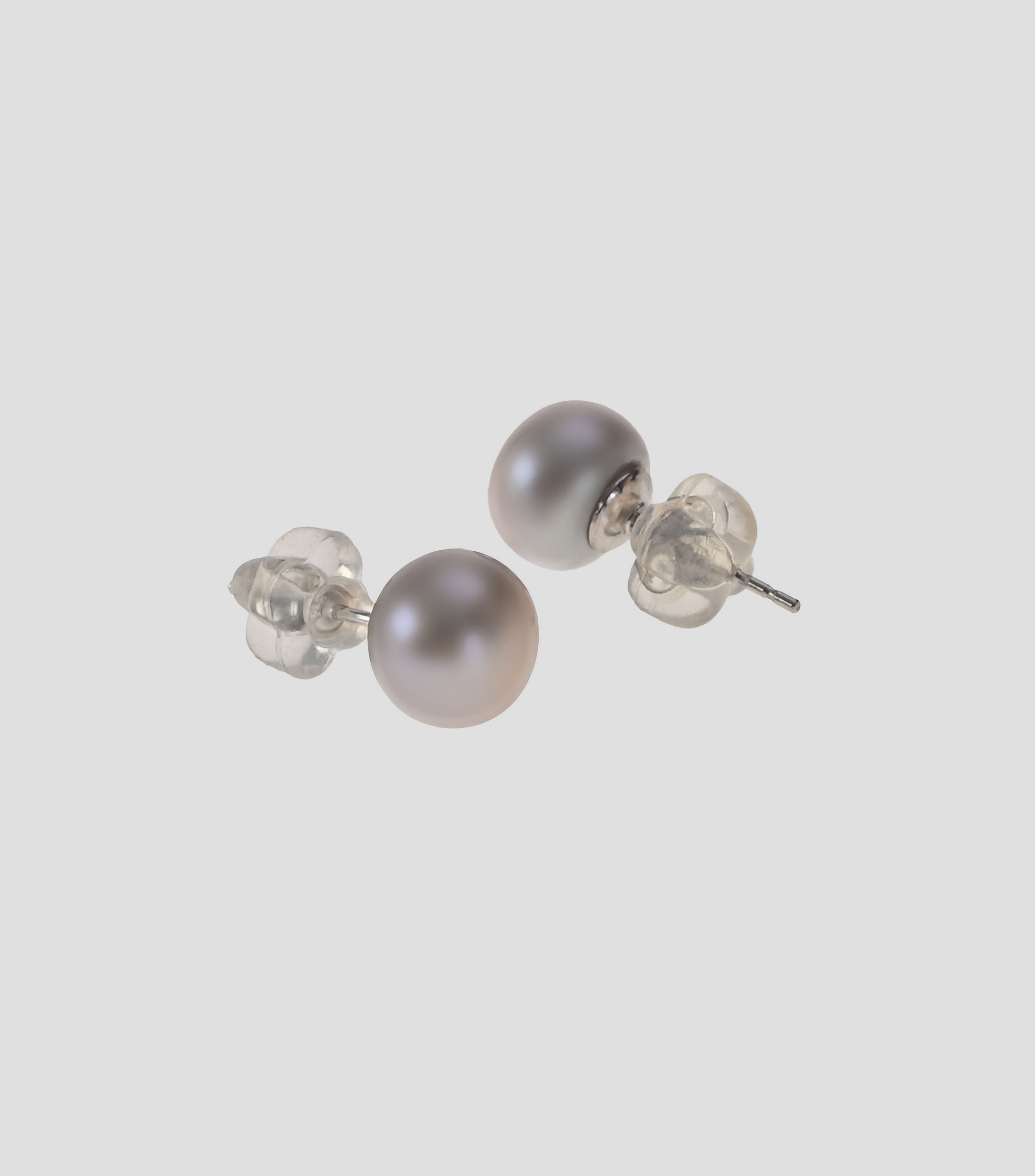 Aretes Super 7 gris claro Mujer