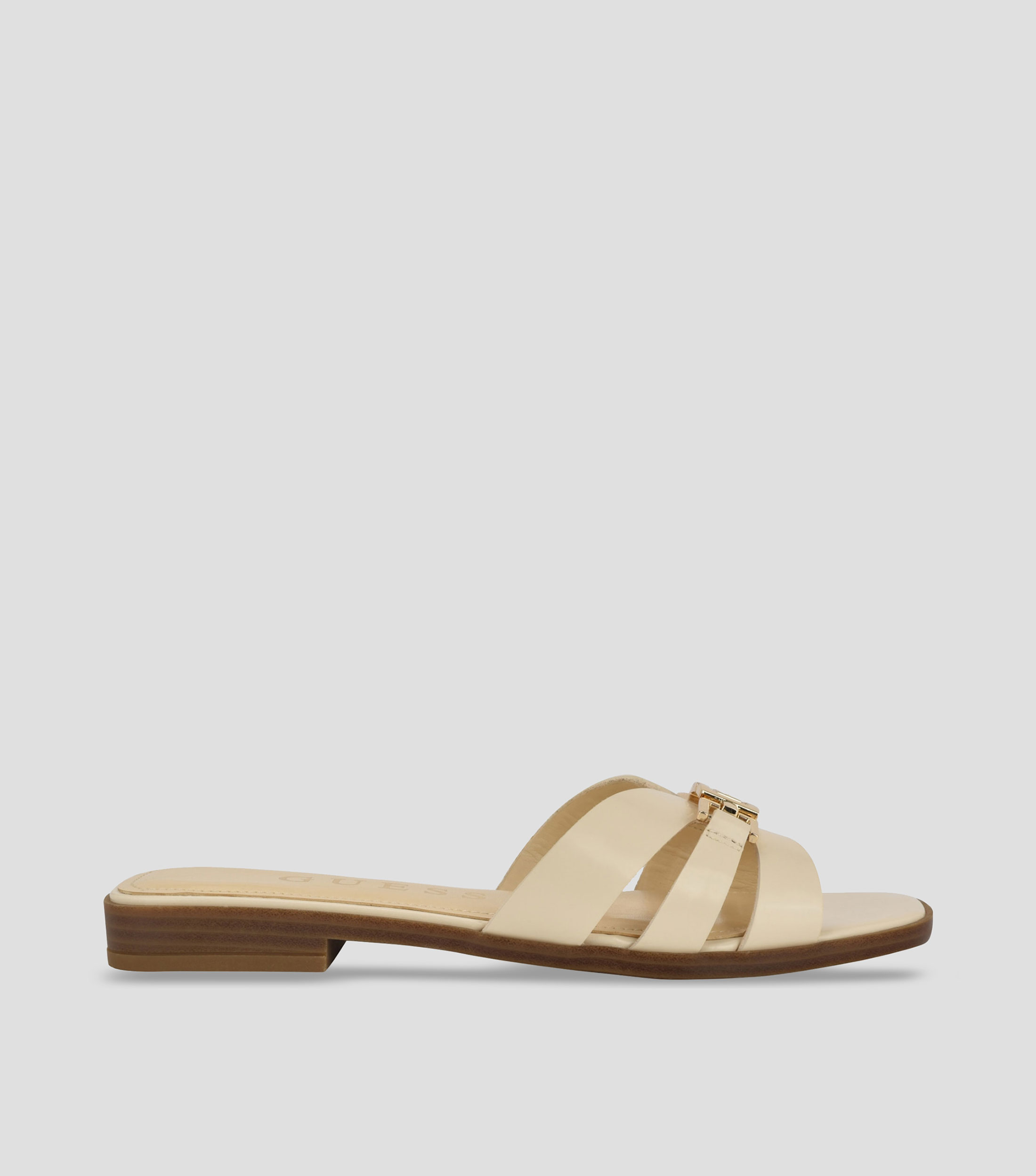 Sandalias Planas Guess Fabula Mujer - Correas Ajustables, Piel Sintética, Tacón 0.67 Pulgadas