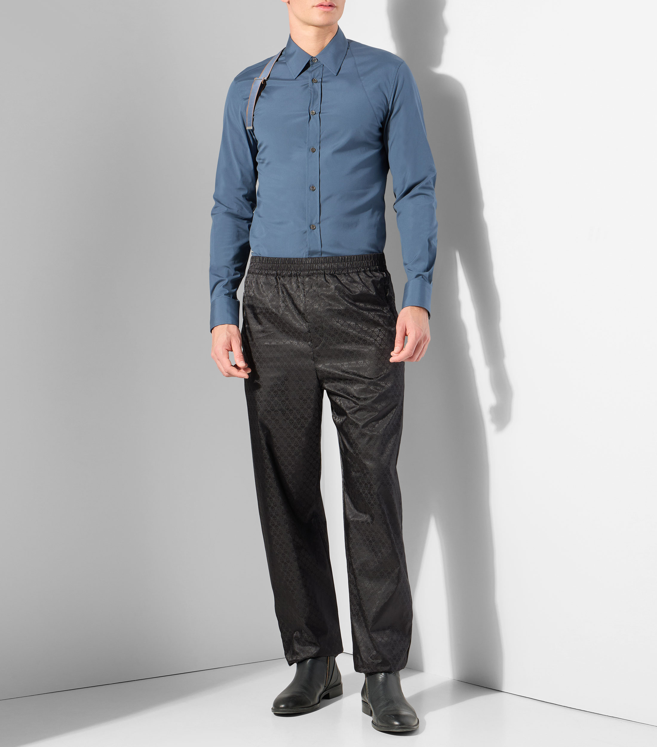 Camisa lisa con manga larga Hombre