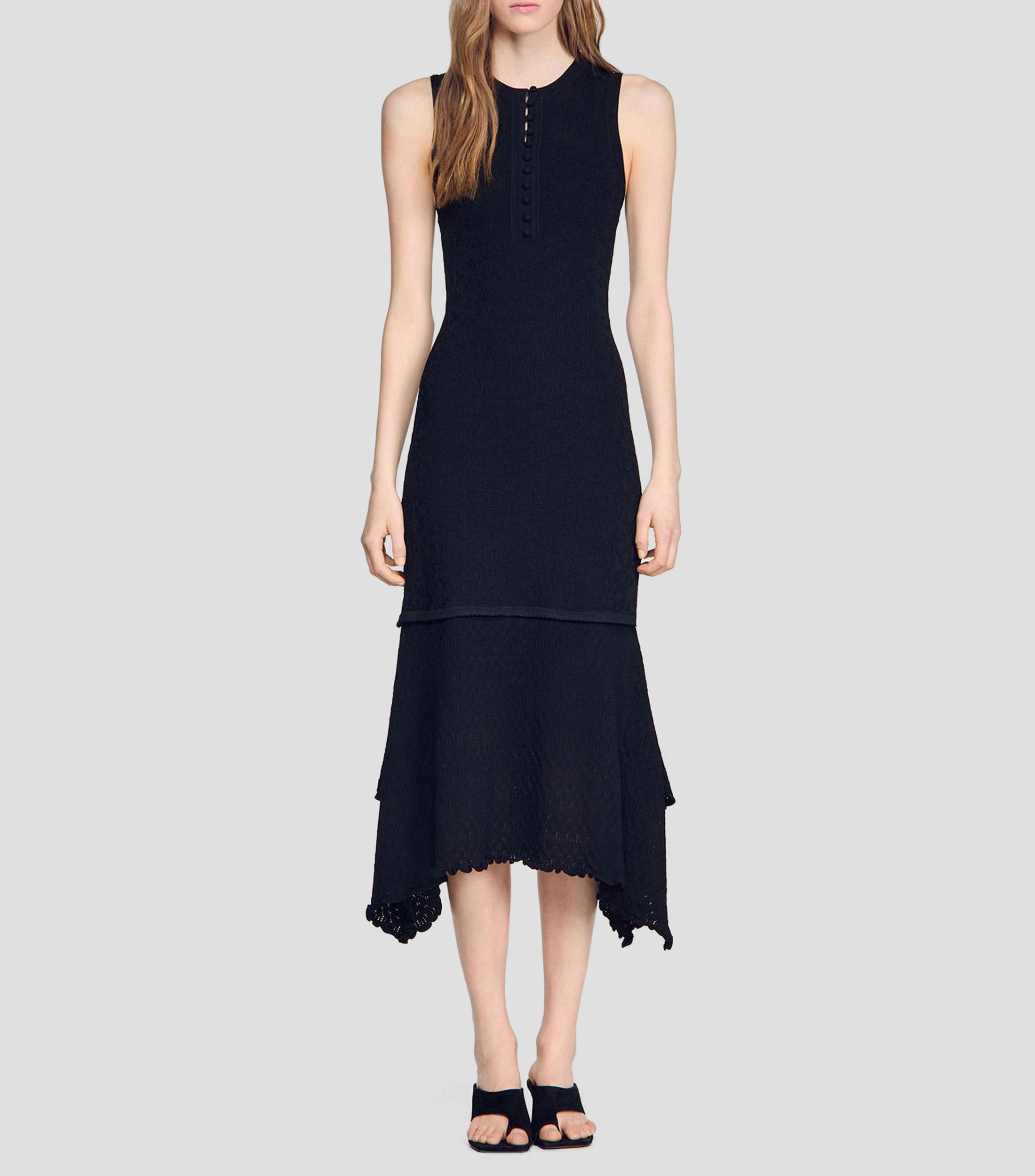 Vestido largo liso Mujer