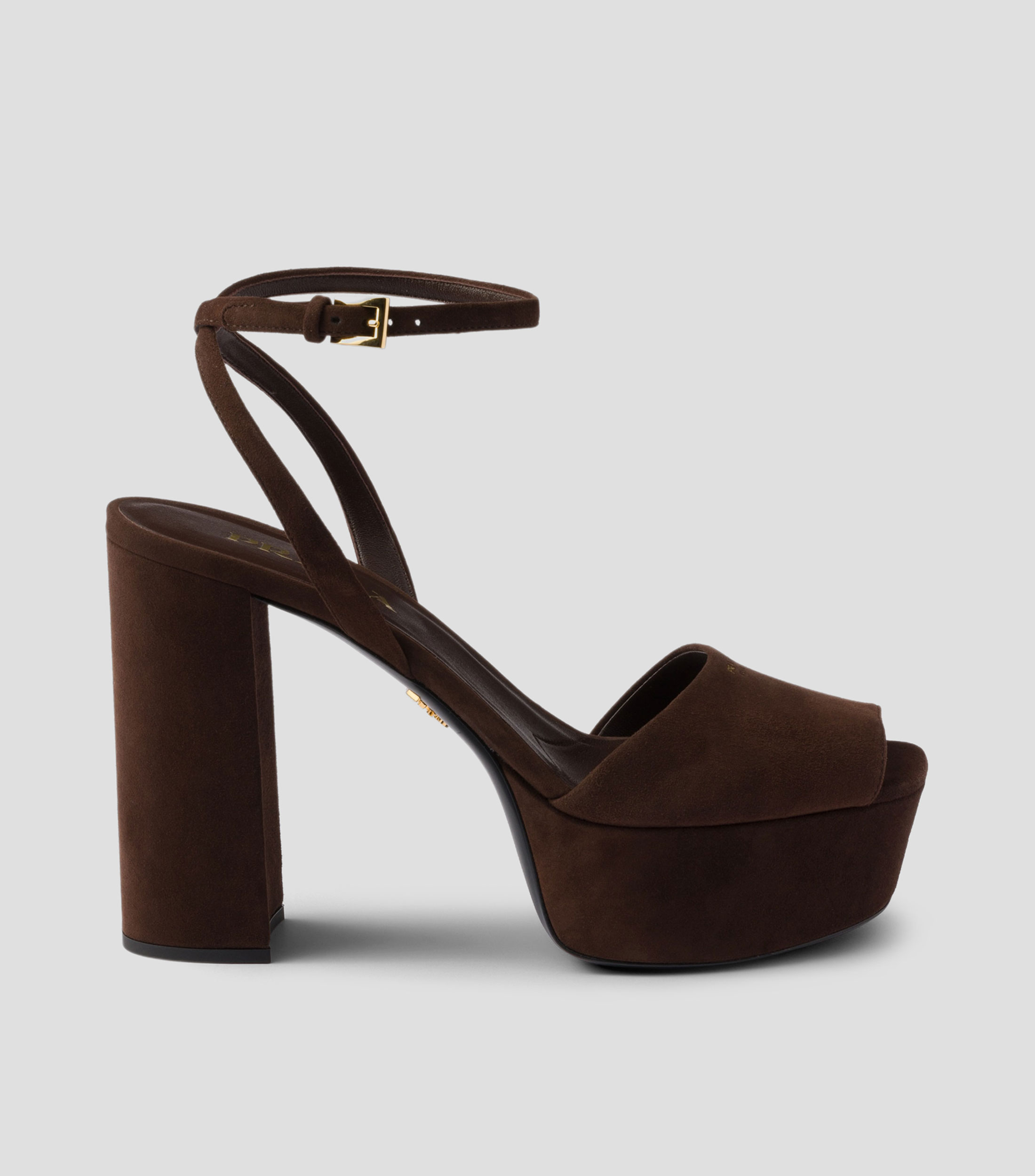 Sandalias en piel de tacón alto de media luna Mujer