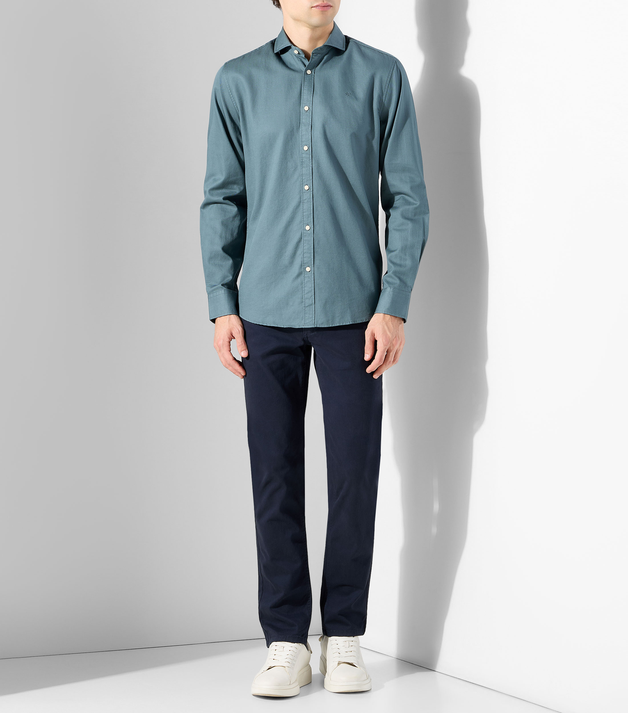 Camisa lisa manga larga Hombre