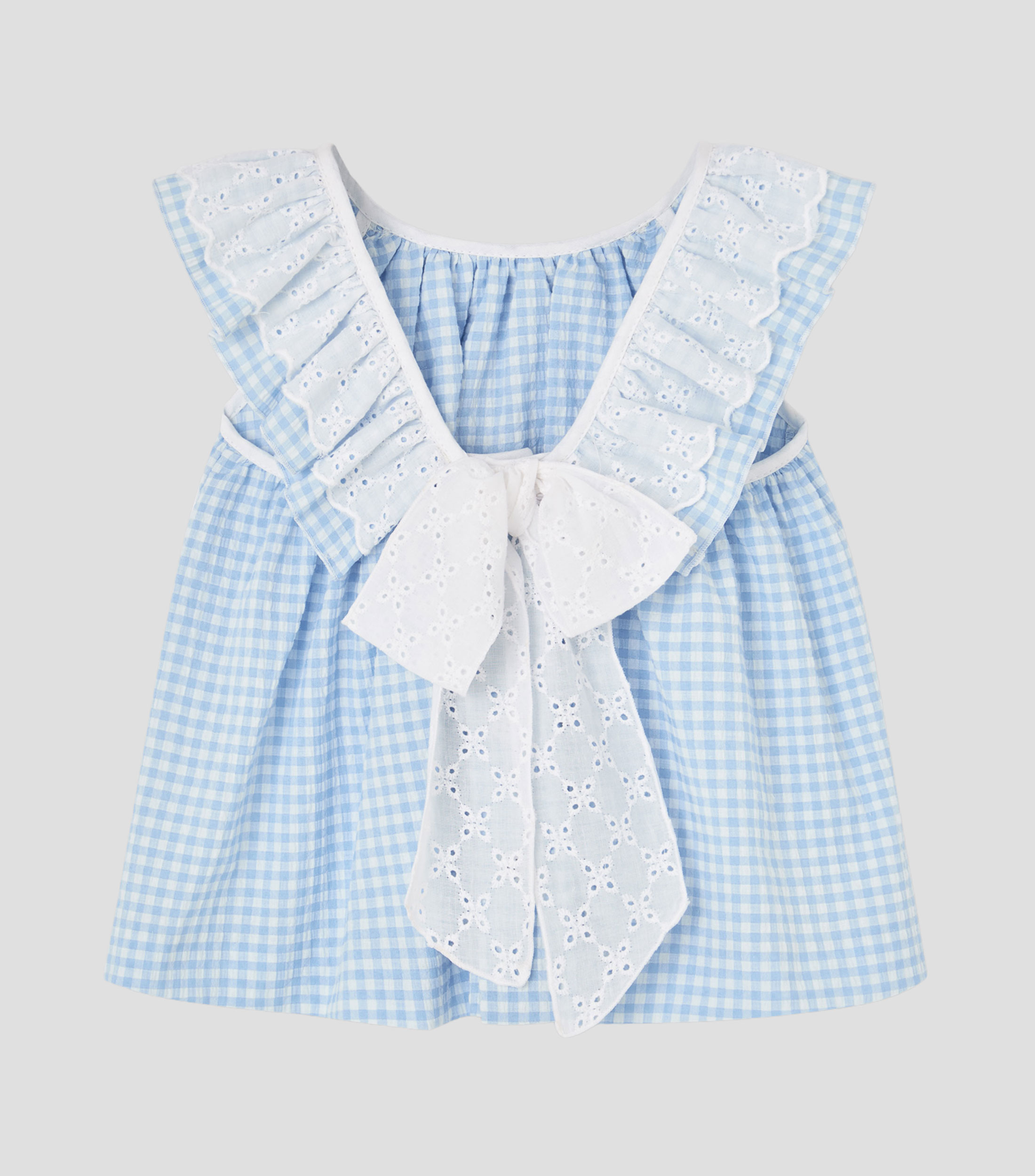 Blusa de cuadros sin mangas Niña
