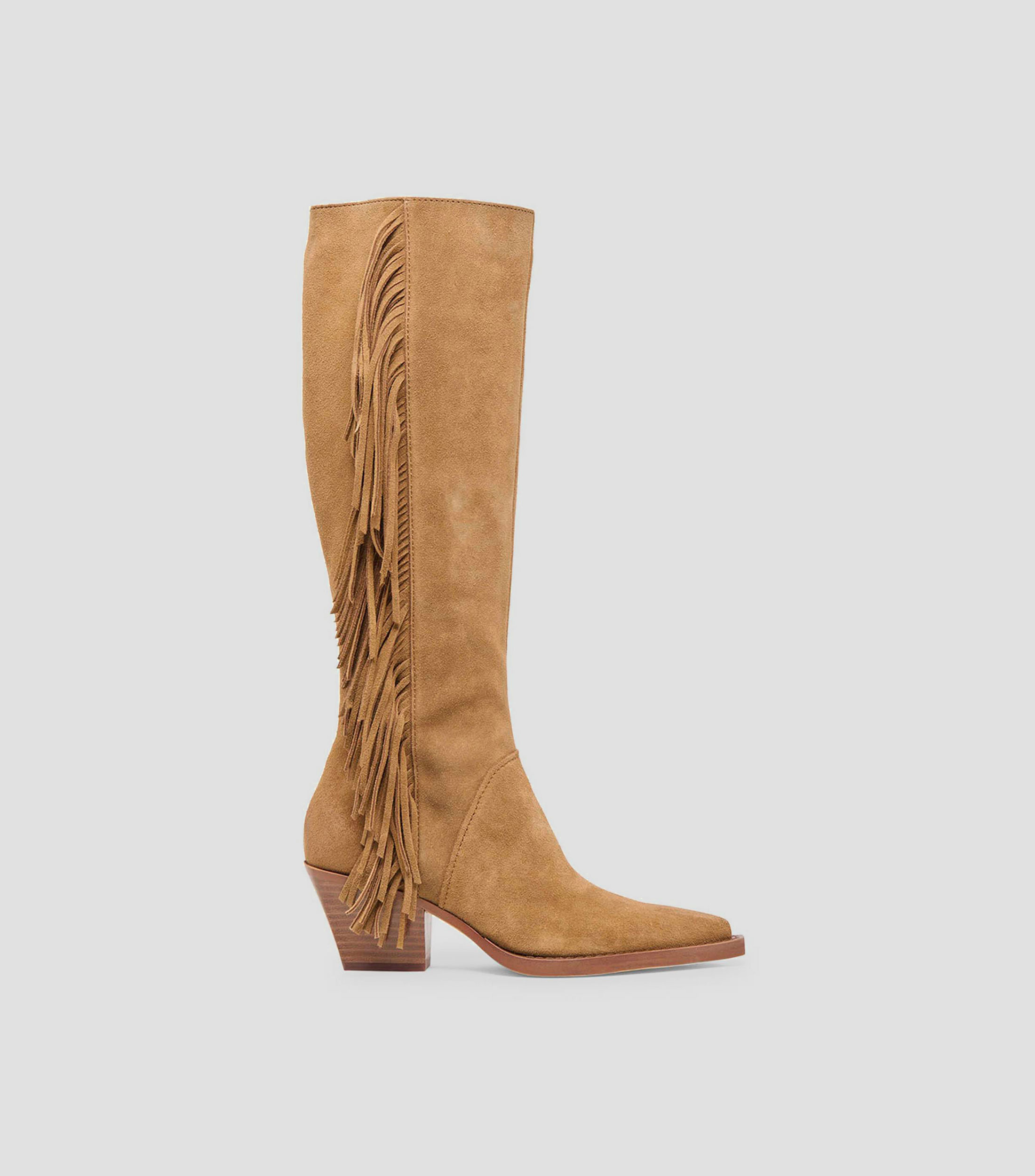 Botas vaqueras largas con tacon bajo Mujer