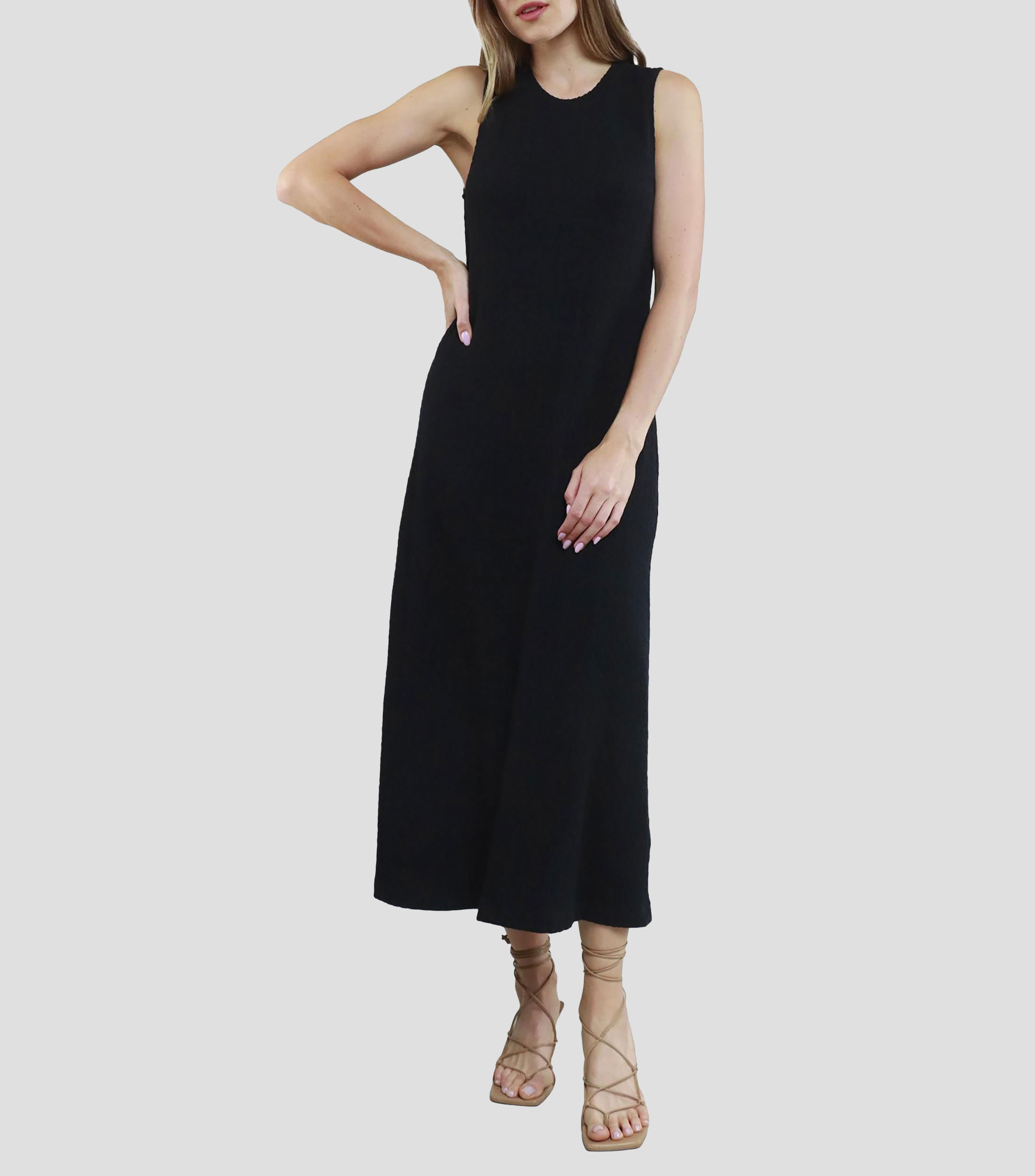 Vestido Midi liso Mujer