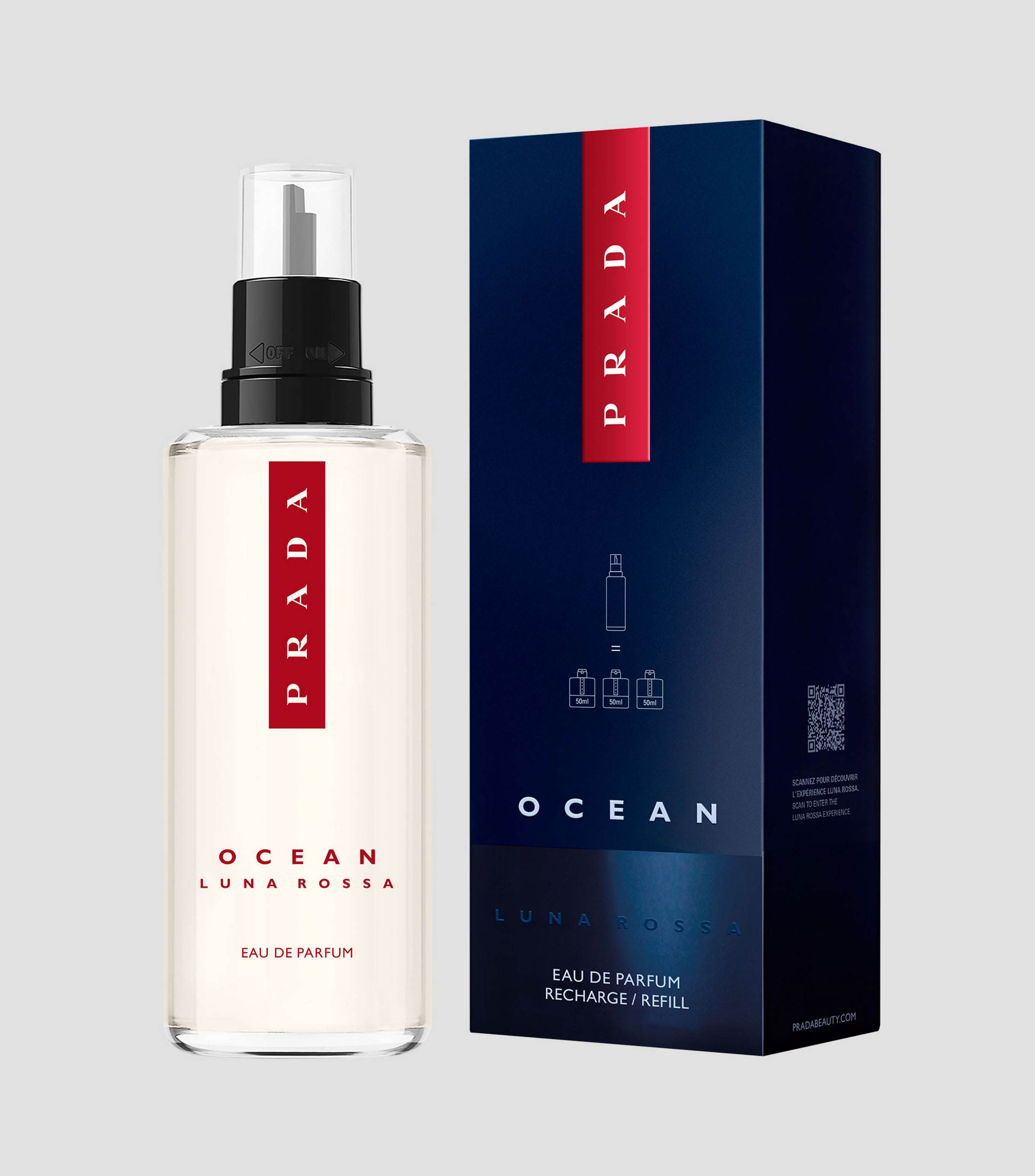Fragancia Refill Ocean Luna Rossa, Eau de Parfum, 150 ml para Hombre