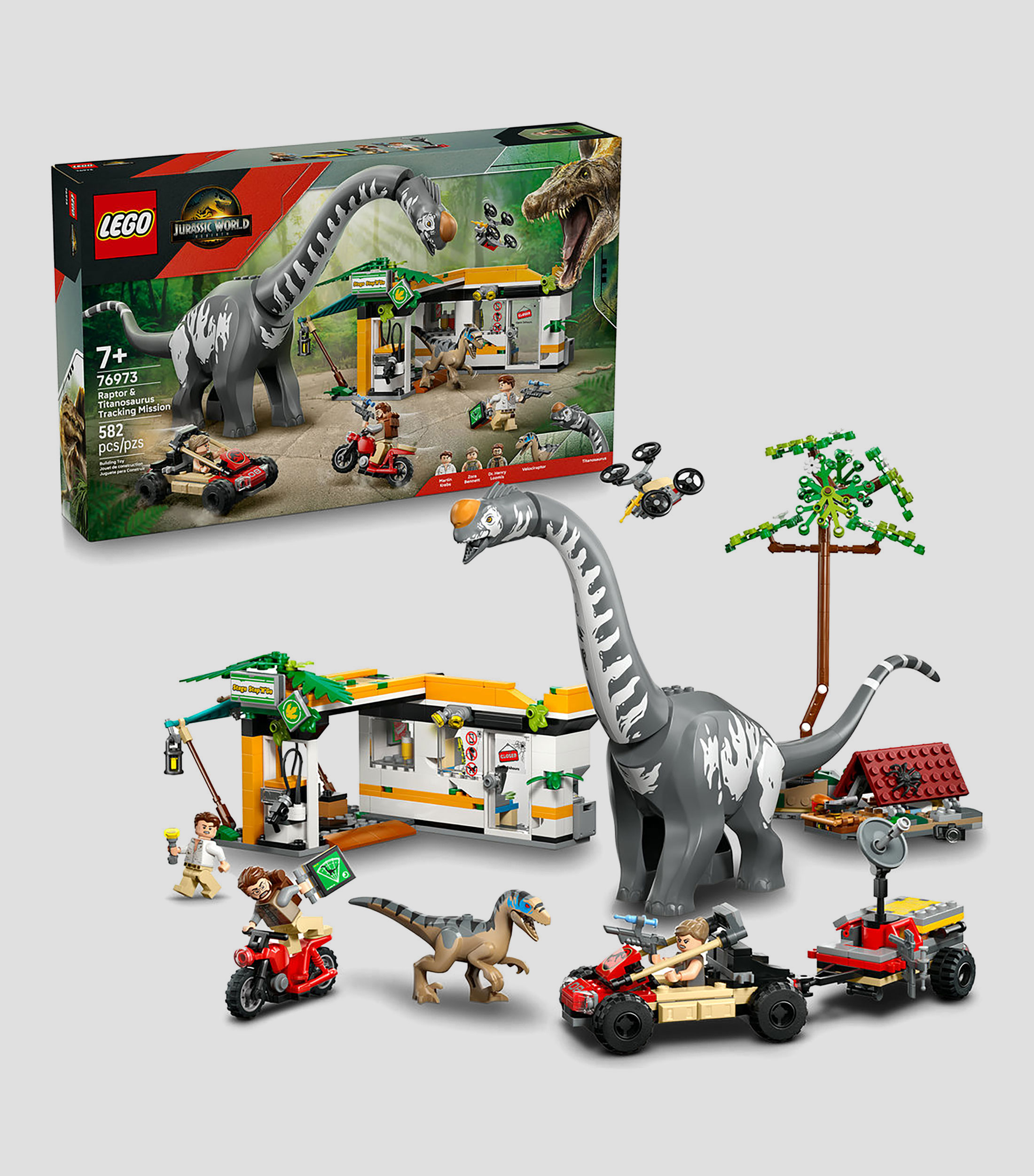 Lego Jurassic World Misión de Seguimiento Raptor y Titanosaurus 76973
