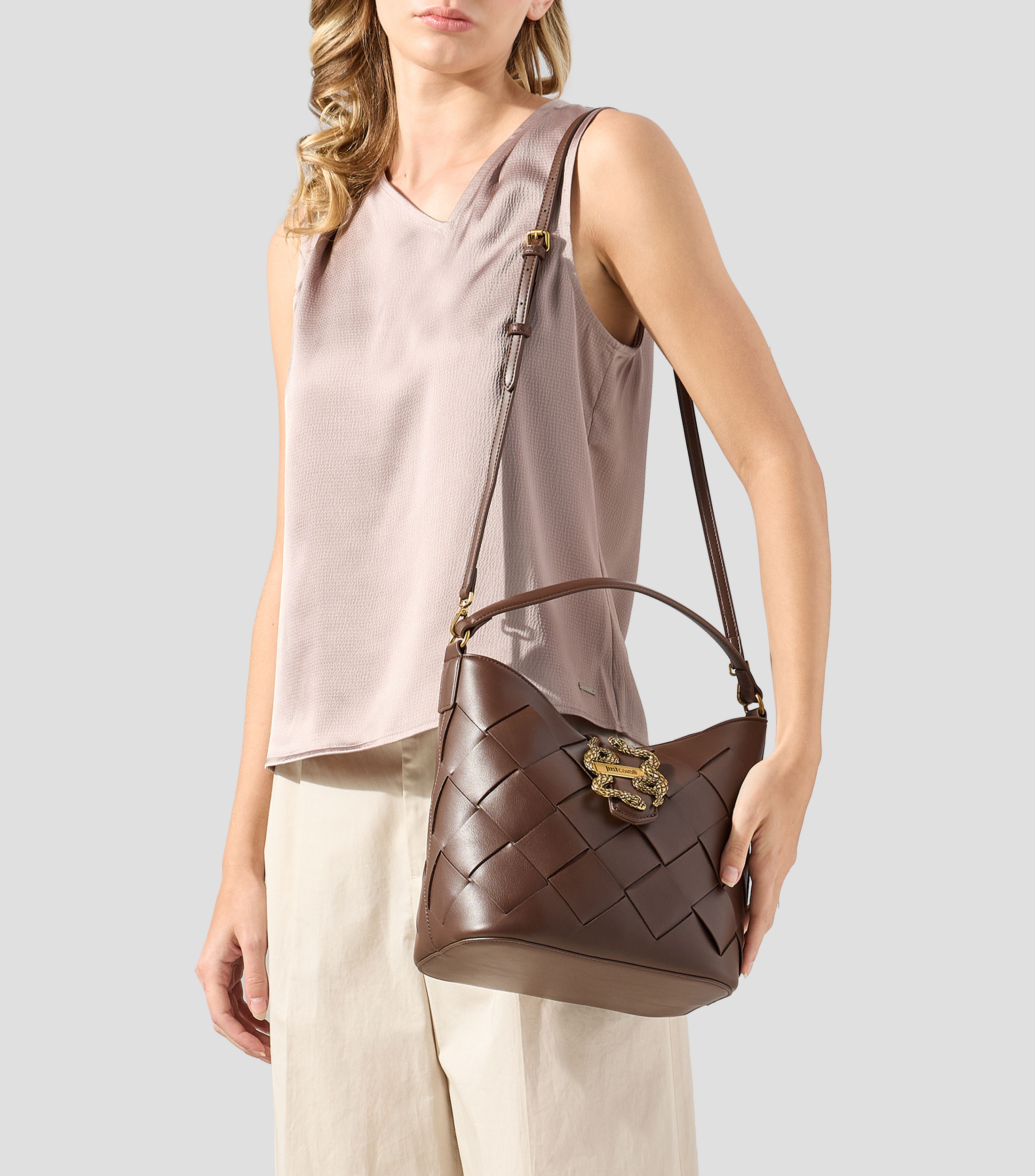 Bolsa tote café lisa Mujer