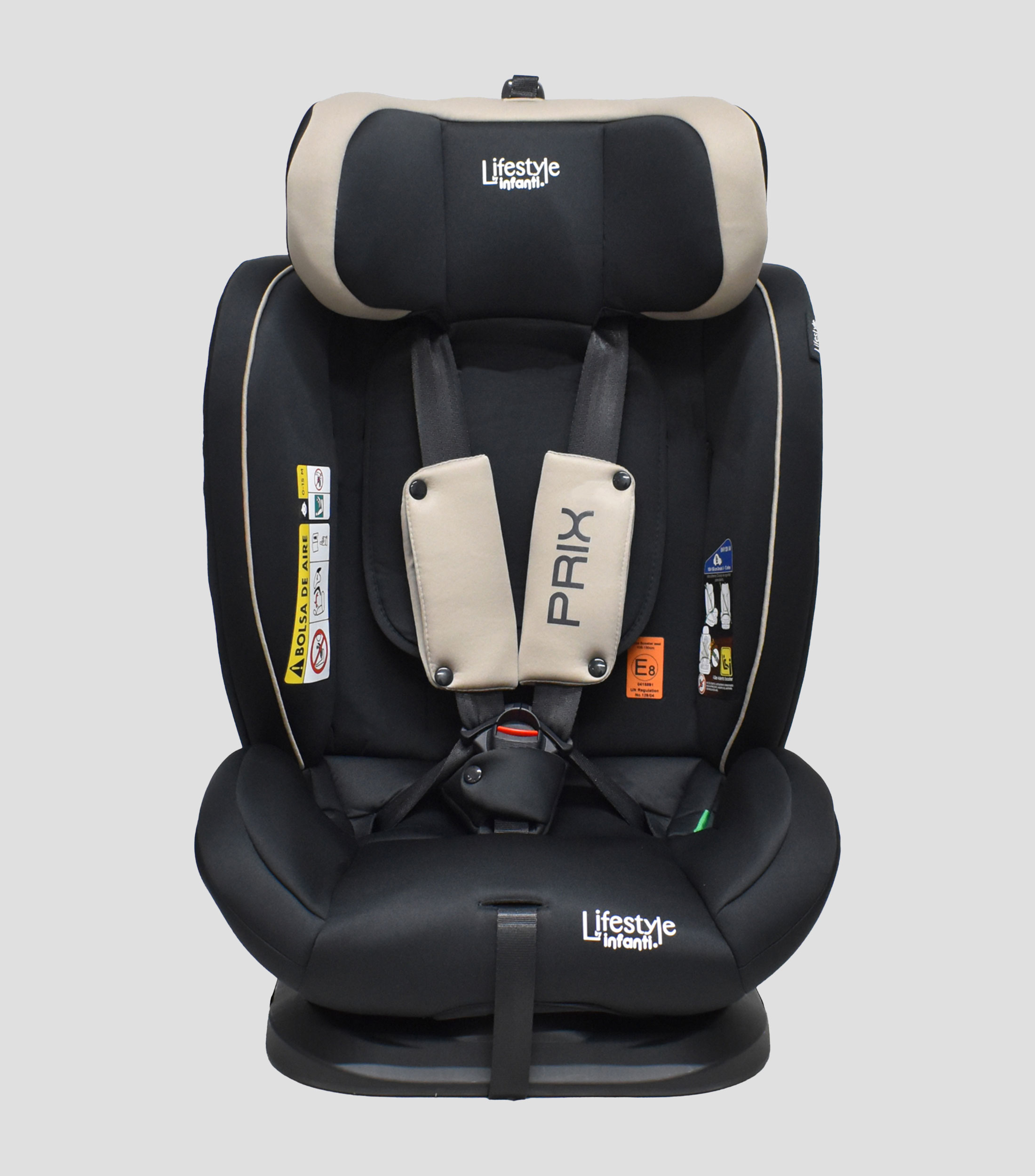 Autoasiento Prix Negro y Beige