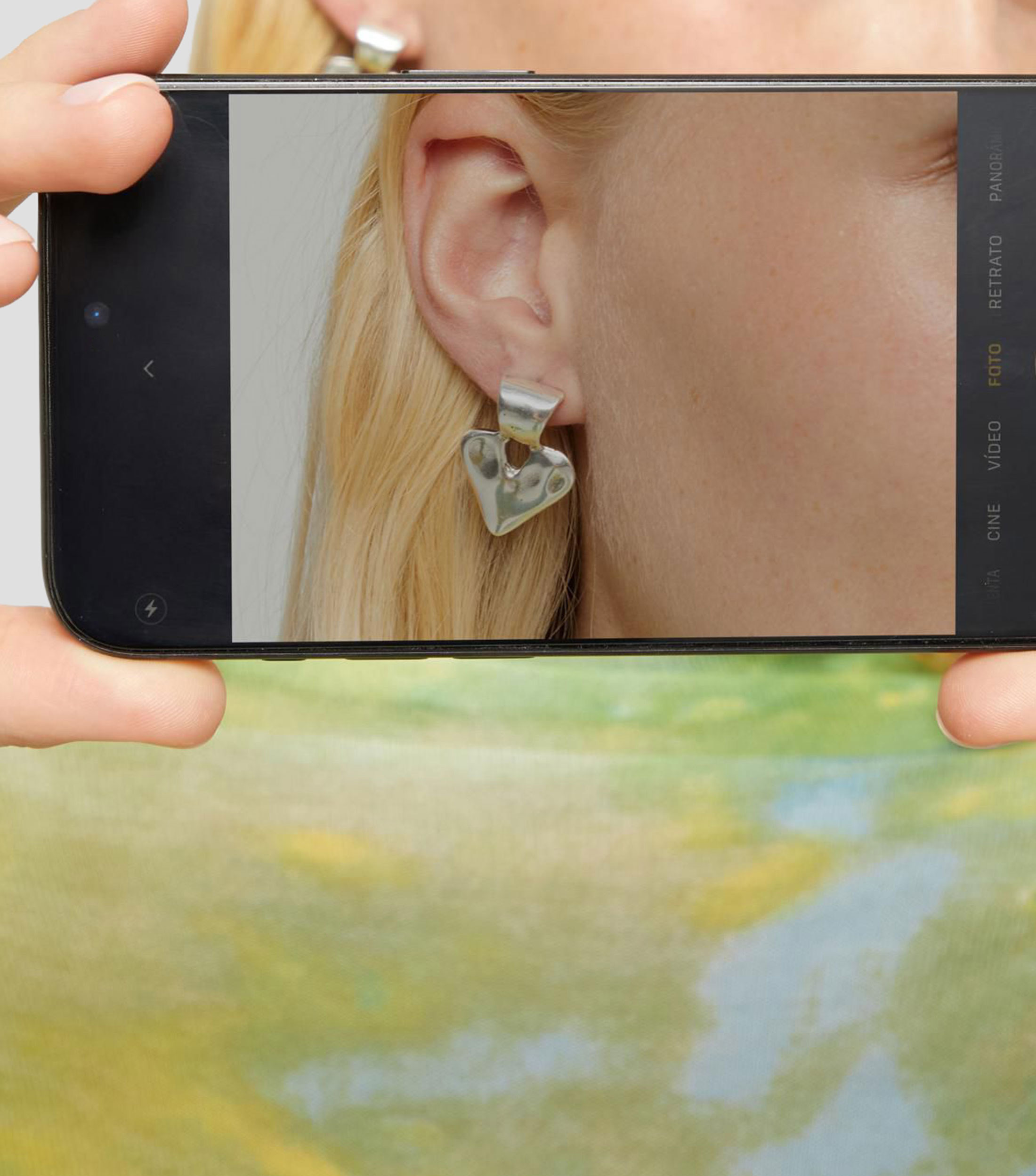 Pendientes largos corazón Mujer