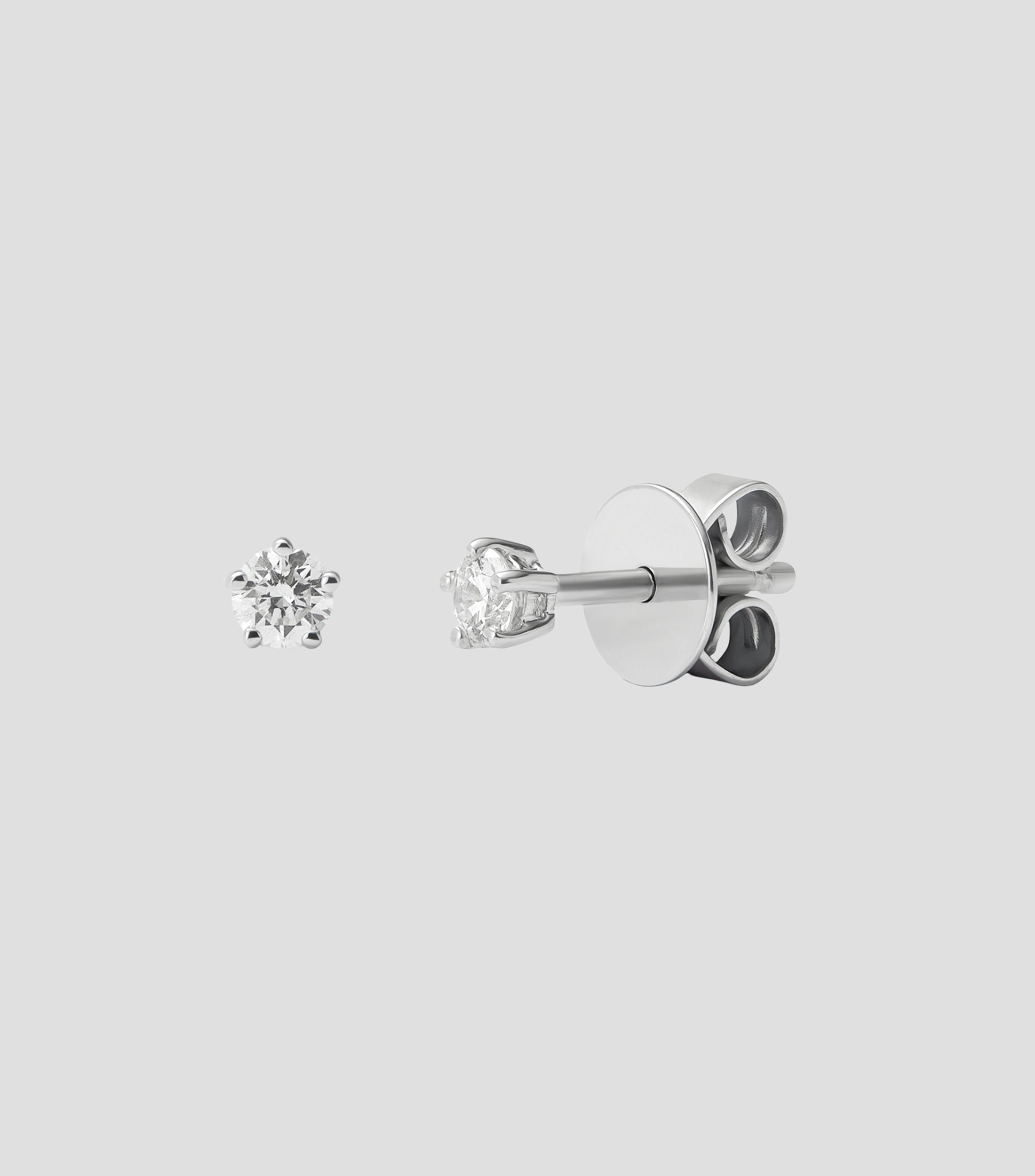 Aretes de oro blanco con diamantes Mujer