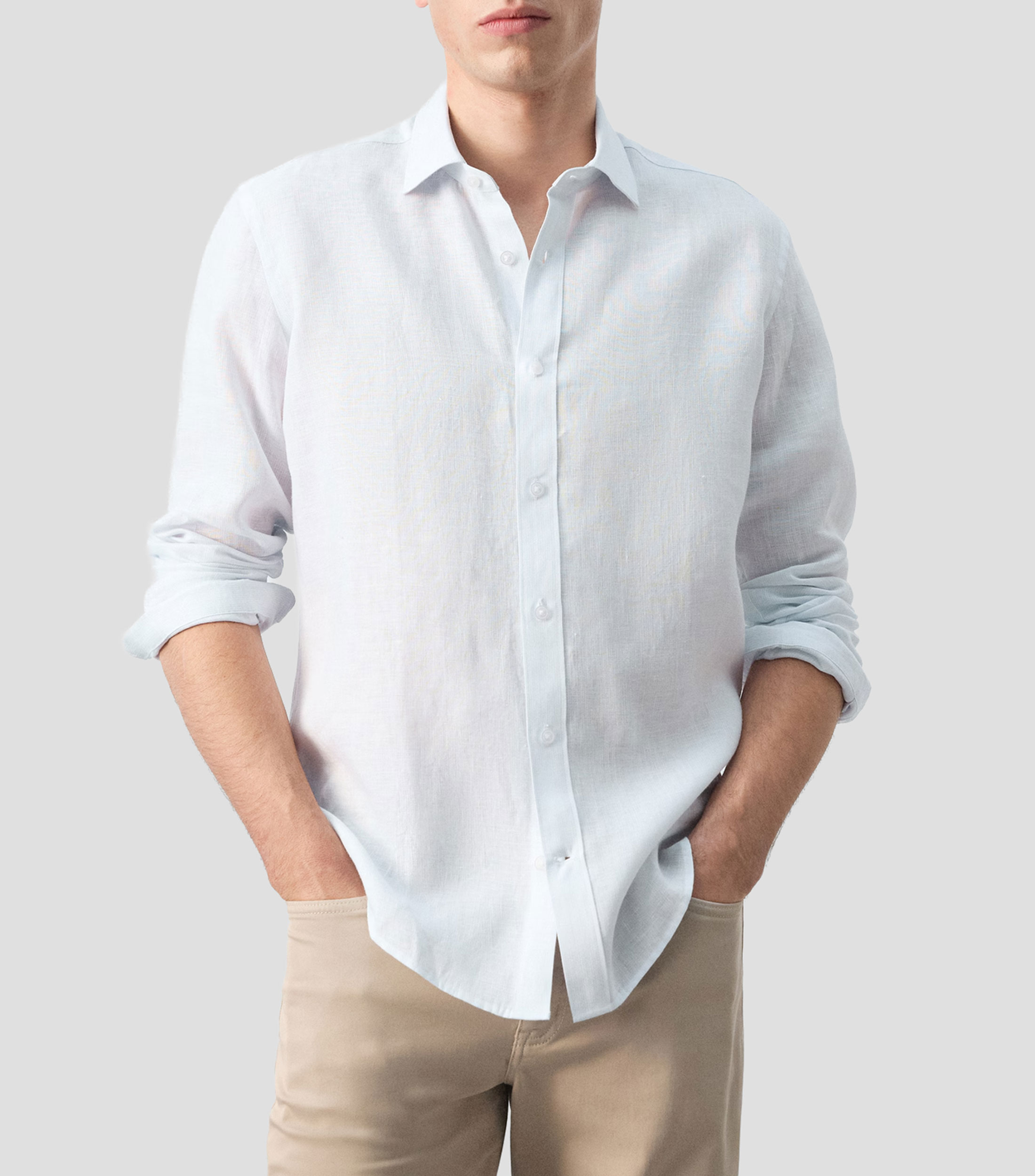 Camisa líneas manga larga Hombre