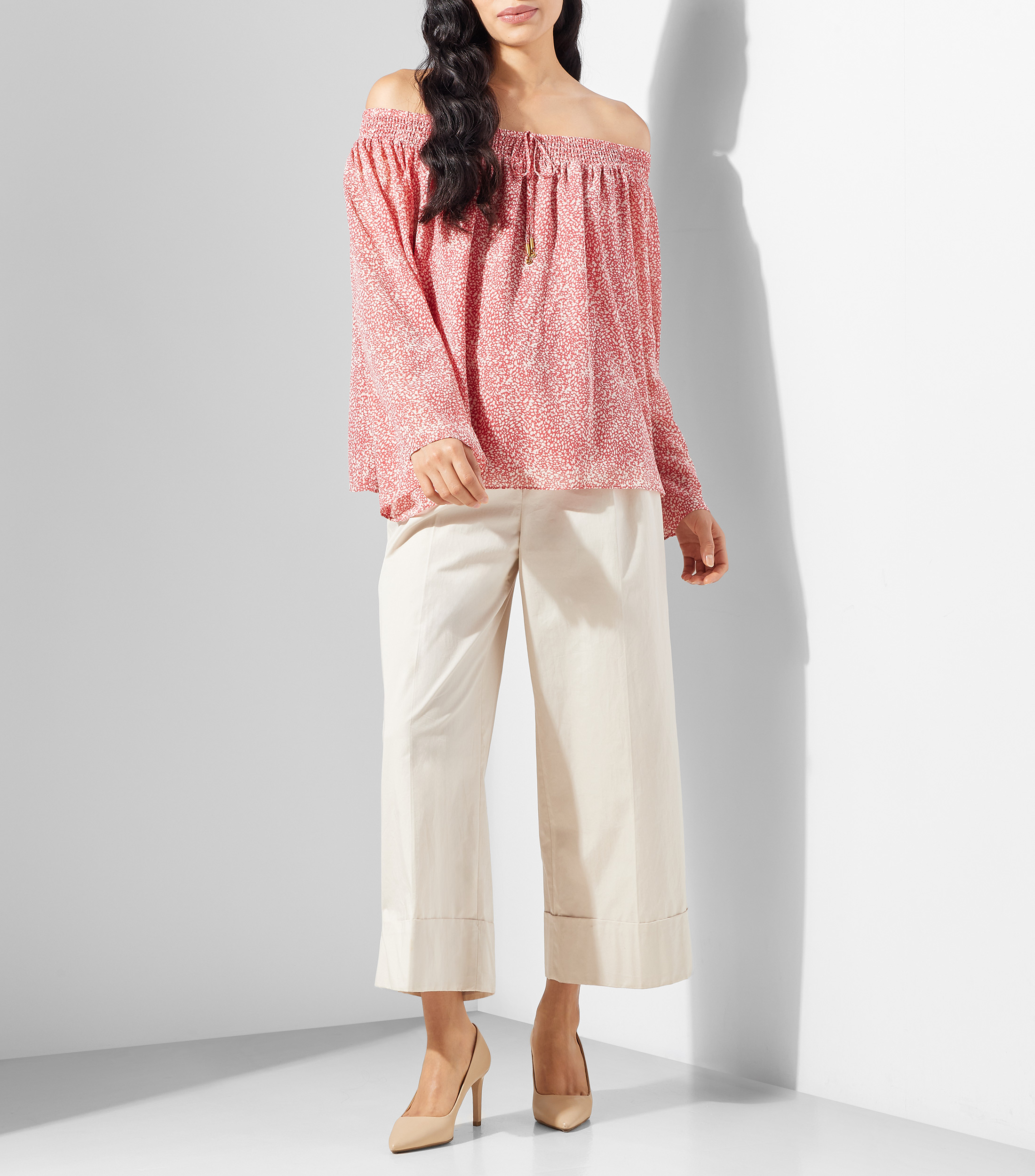 Top cuello V manga larga fantasía Mujer
